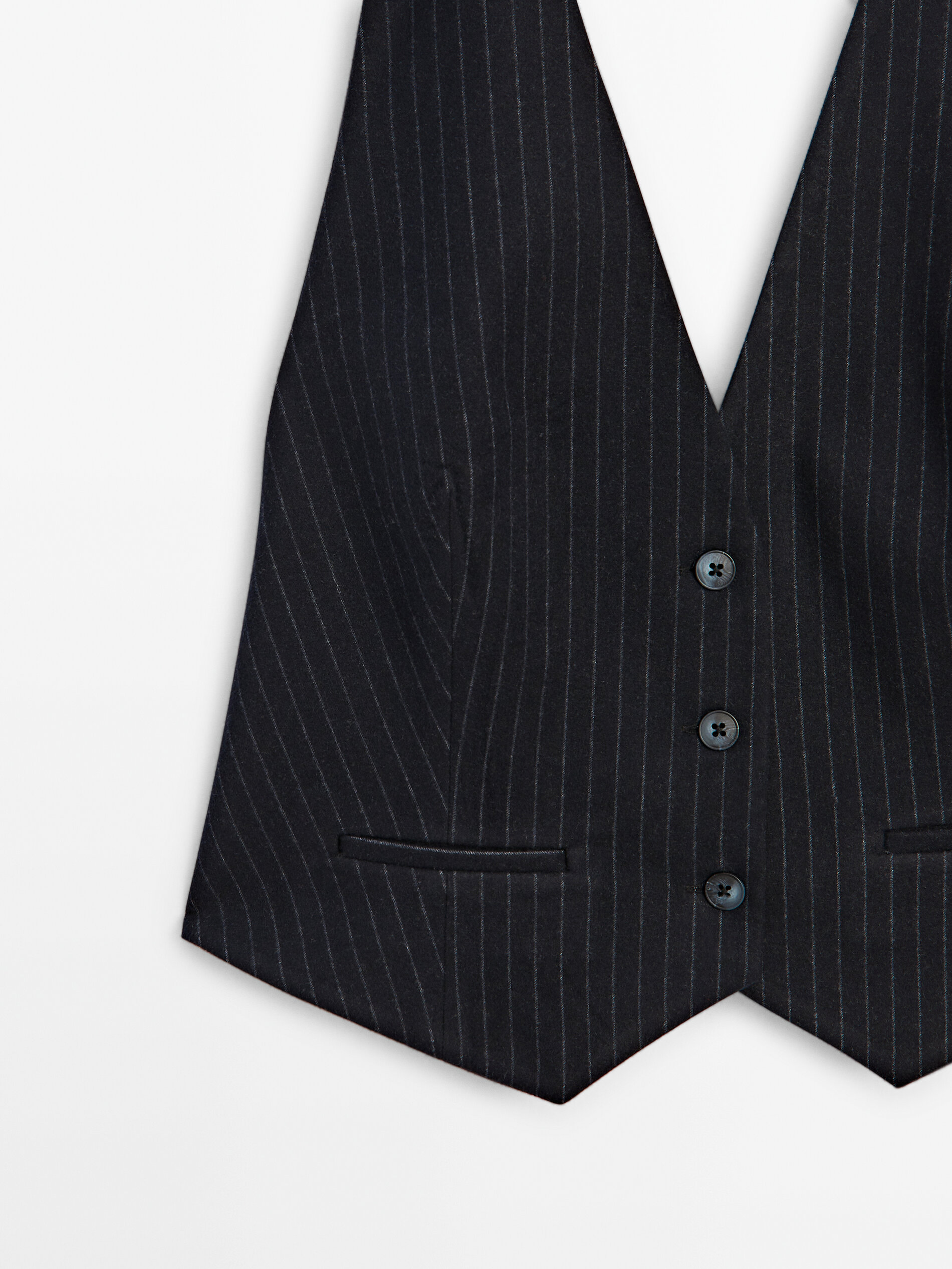 Pinstriped waistcoat Studio Navy Blue Dressy Massimo Dutti