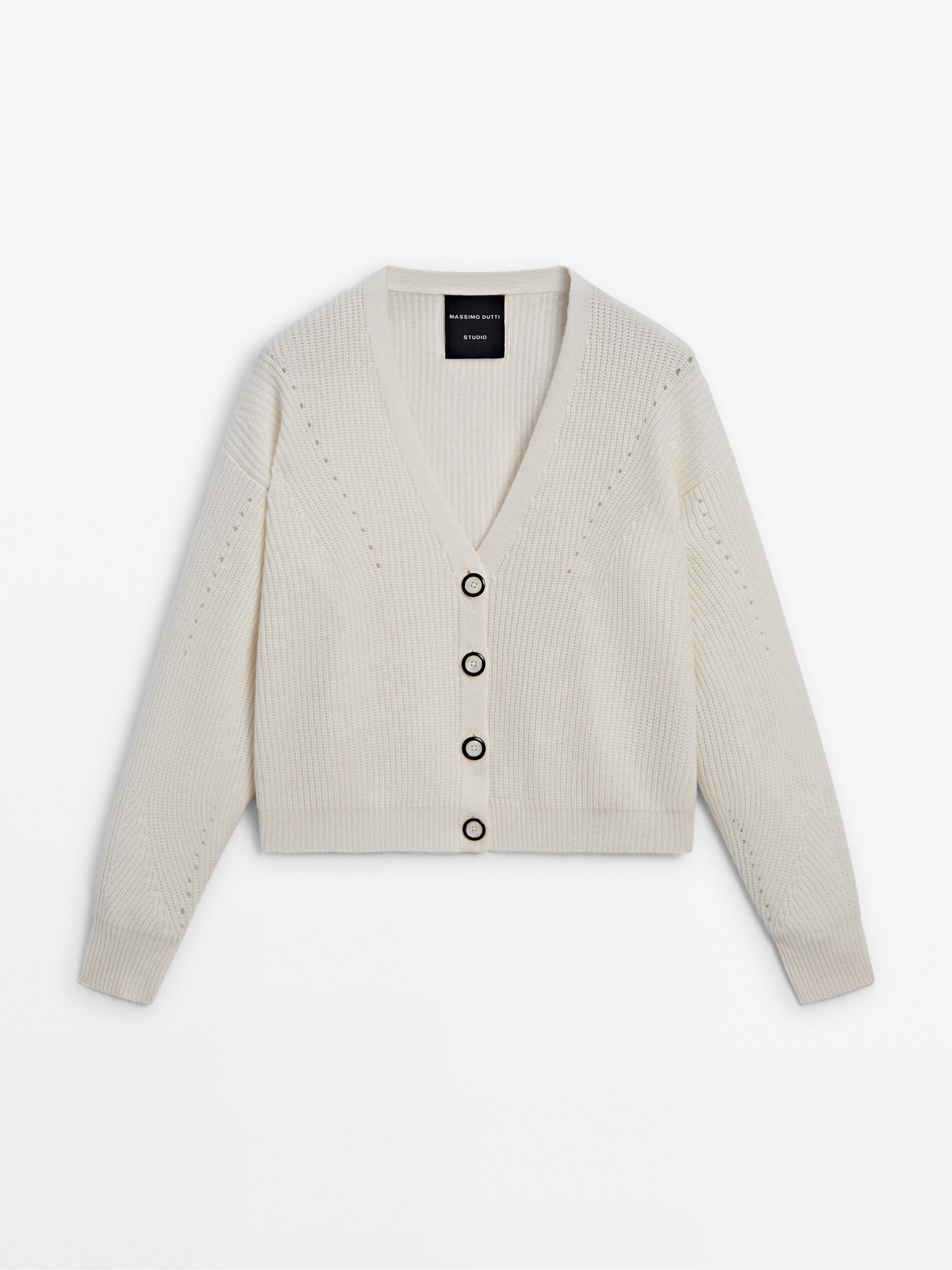 Cream cardigan with top buttons