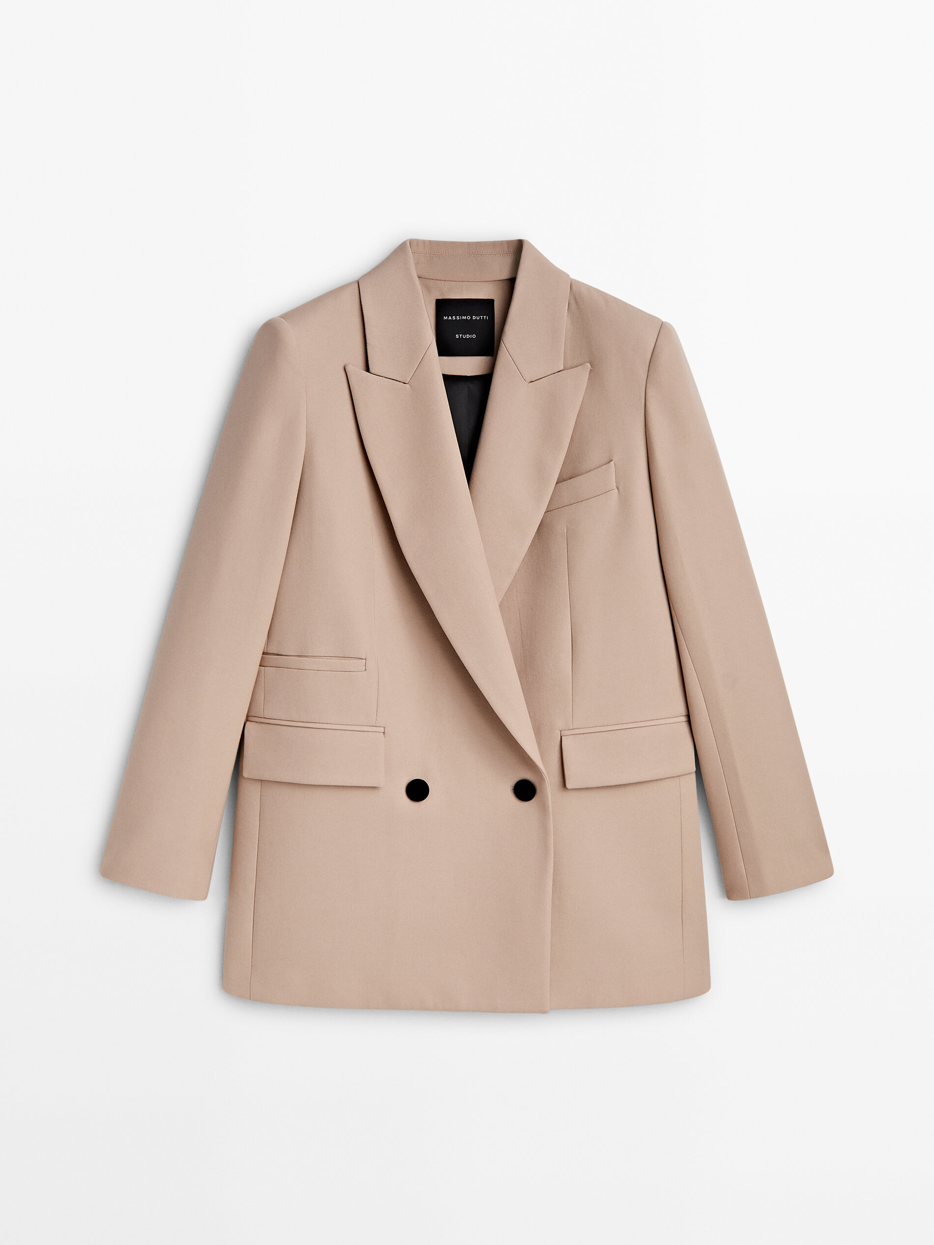 Double breasted sales tan blazer