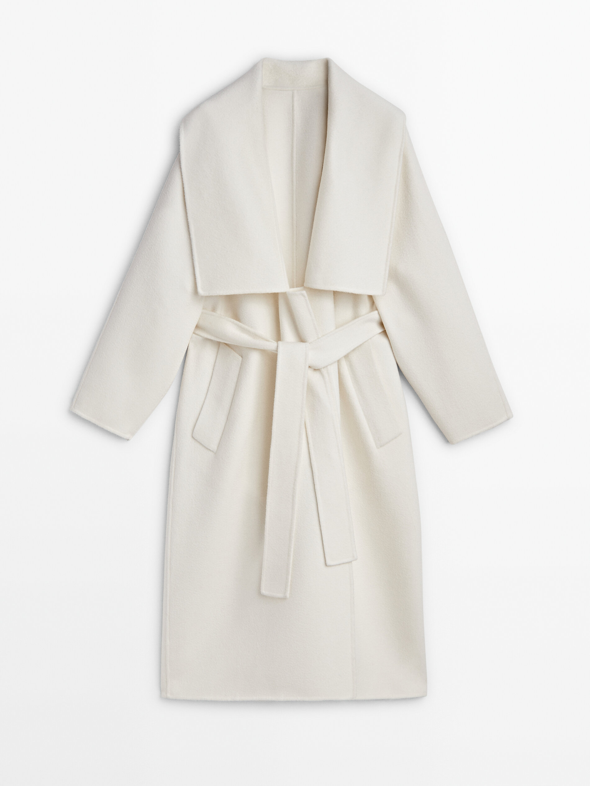 Belted cheap white coat