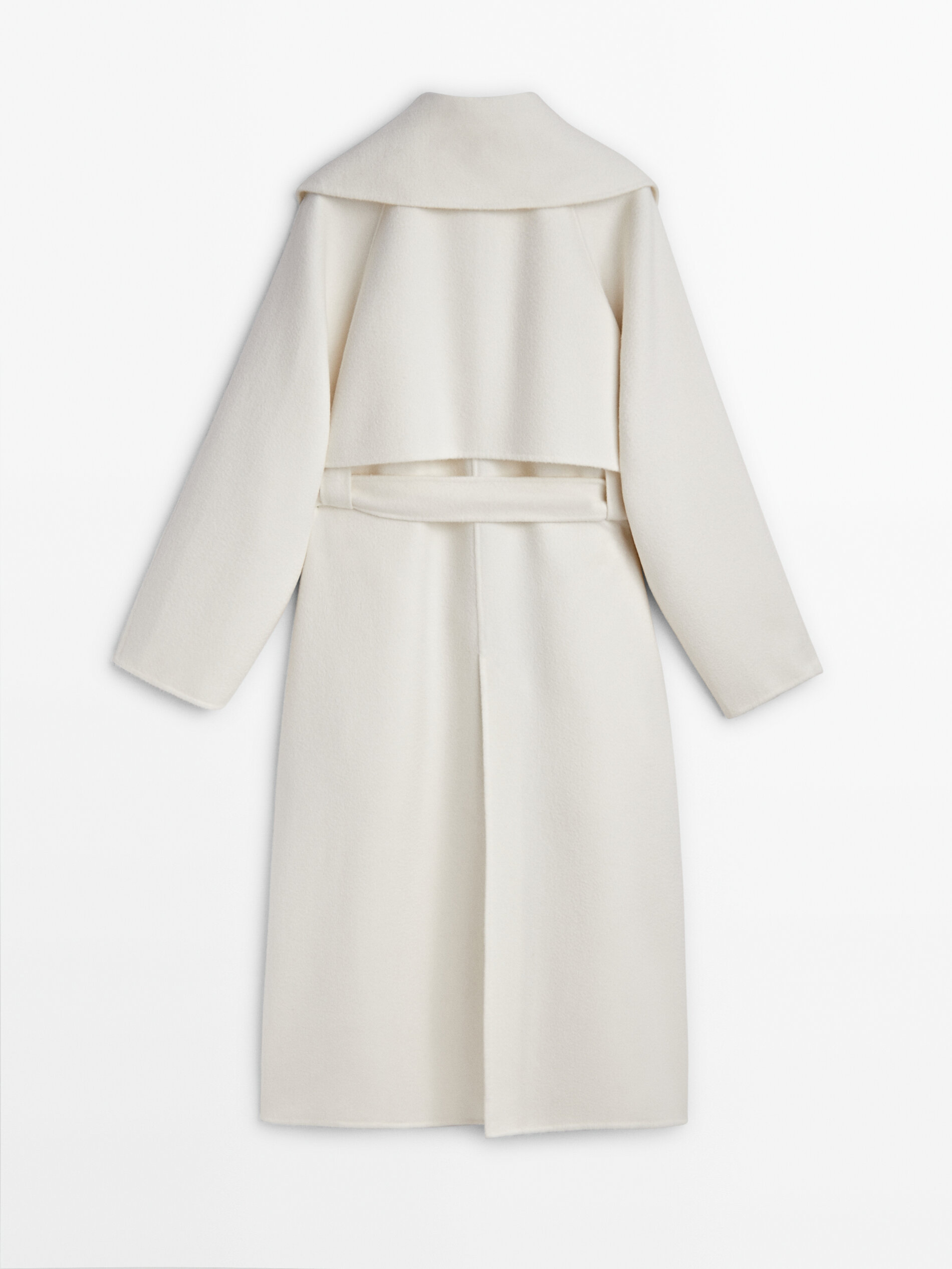 Lapel collar coat with belt Studio Cream Coats And Jackets