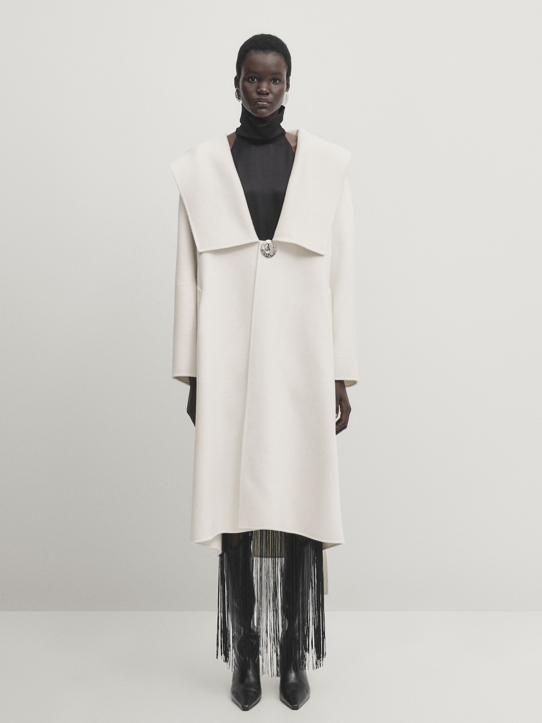 Massimo dutti cream coat top