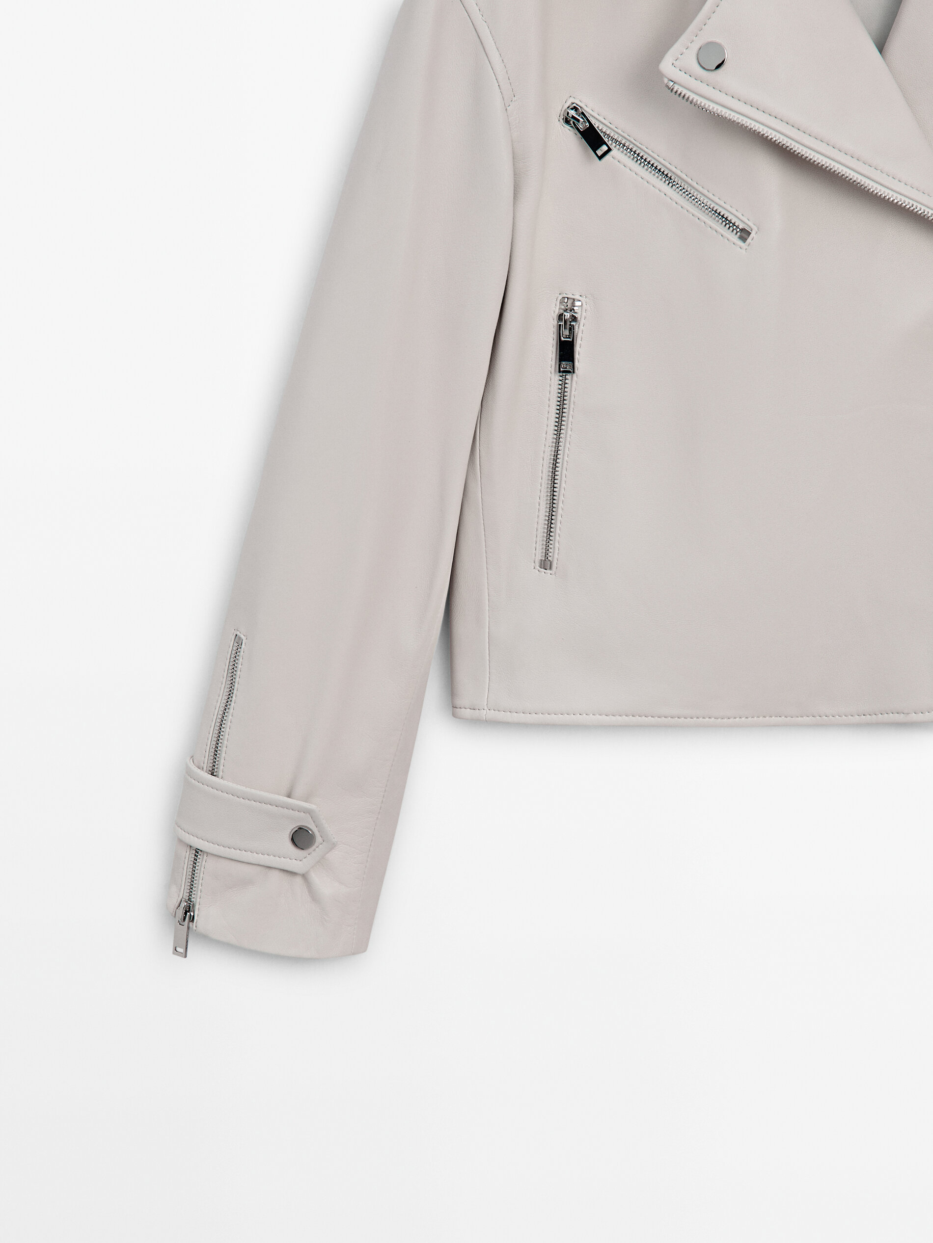 Nappa leather biker jacket Studio Ivory Skirts Massimo Dutti