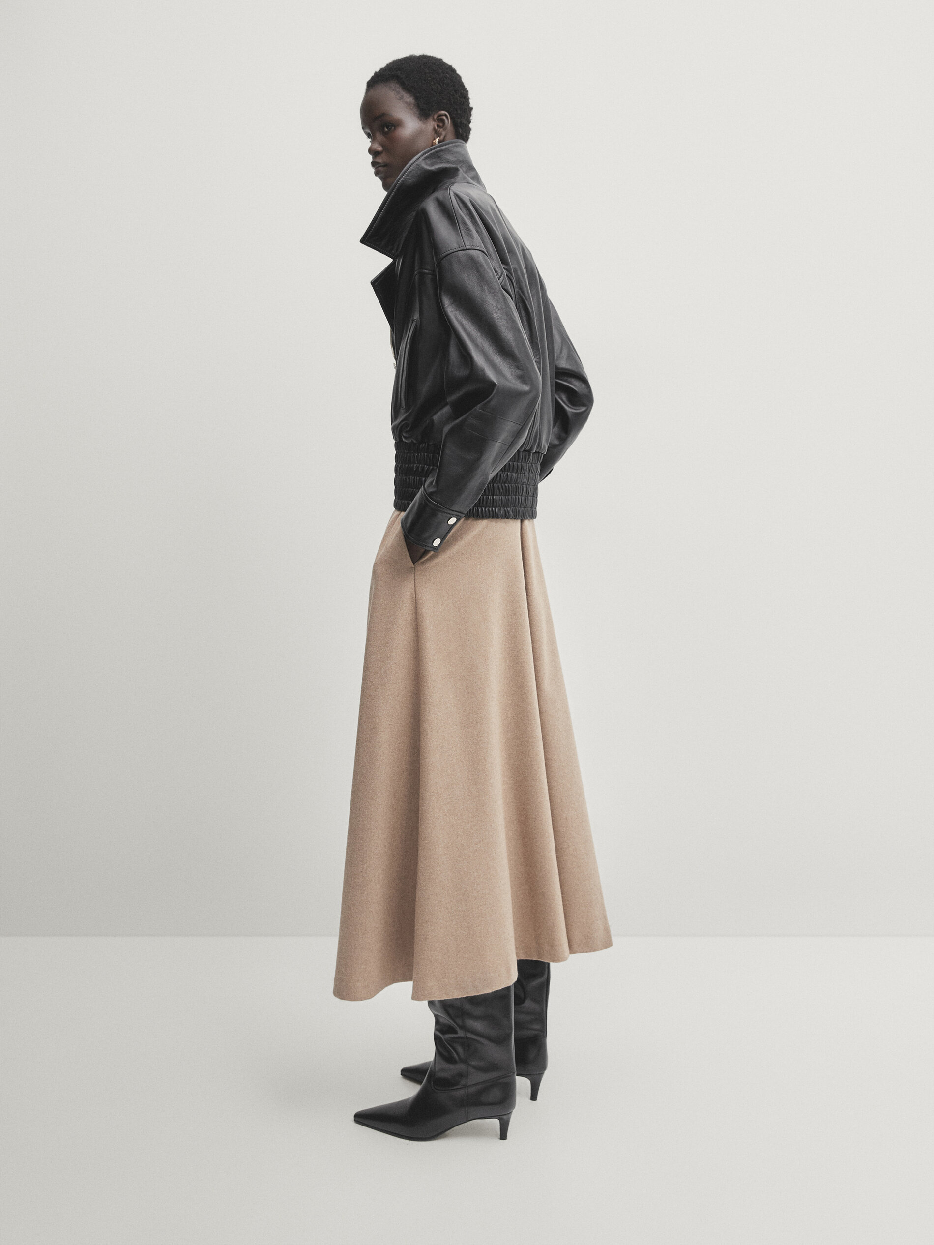 Jupe cuir massimo dutti online