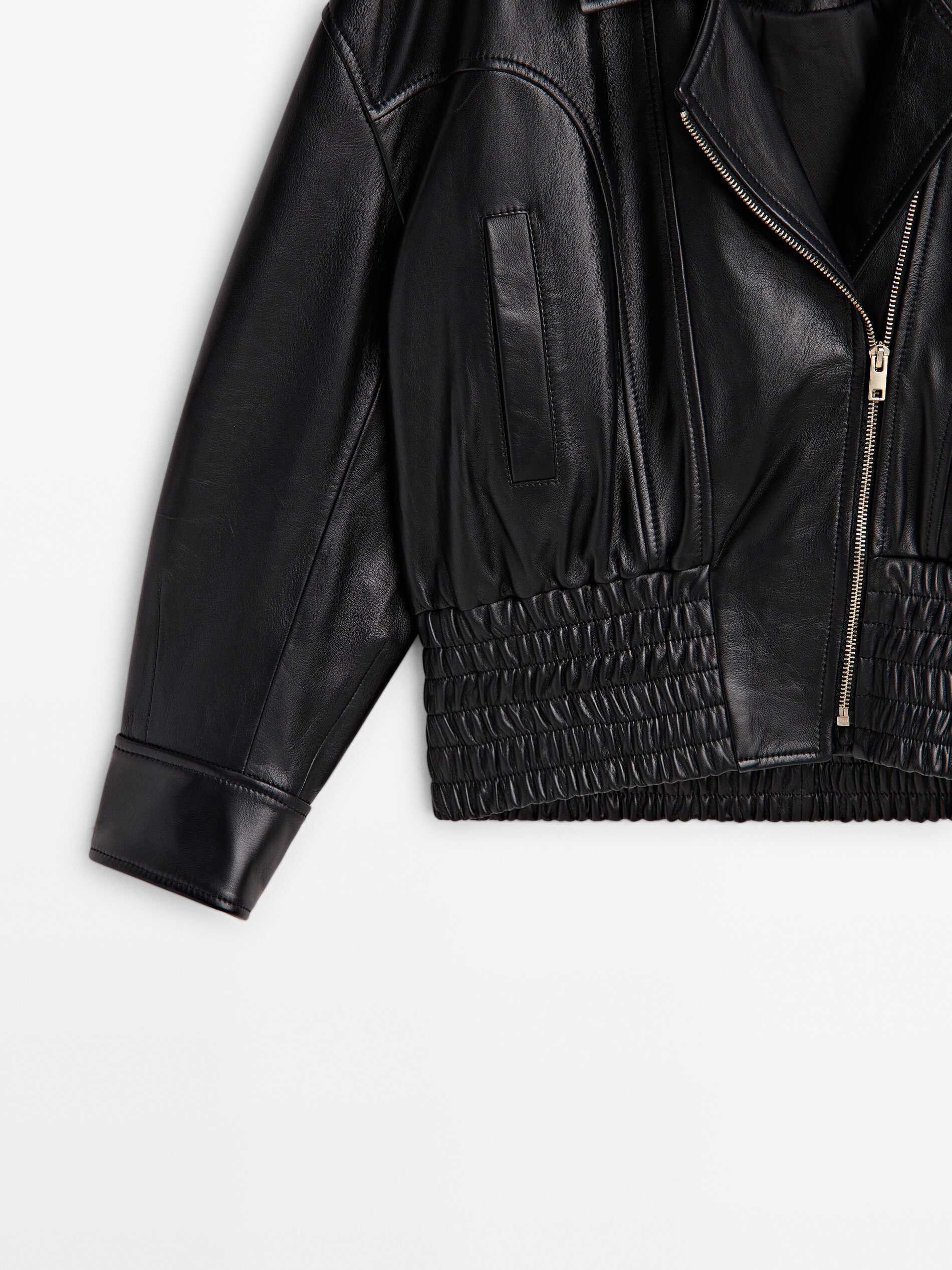 Nappa leather stretch bomber jacket Studio