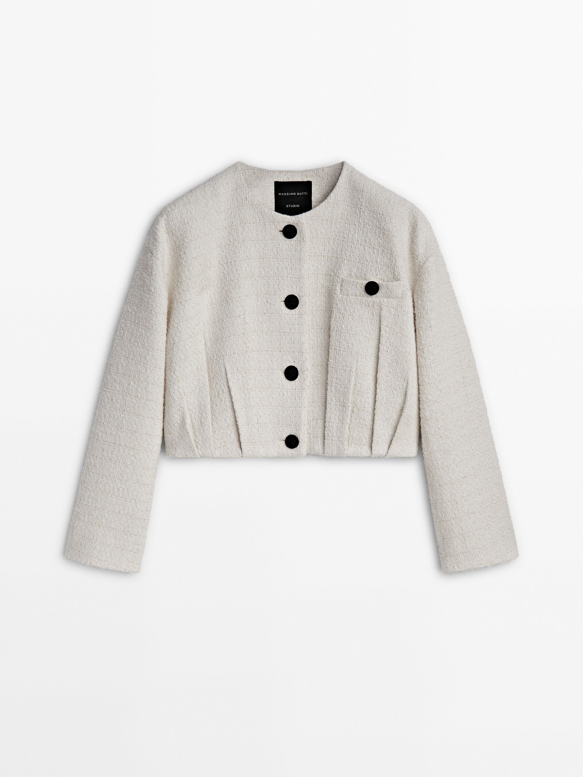 Cream cropped jacket sales ladies