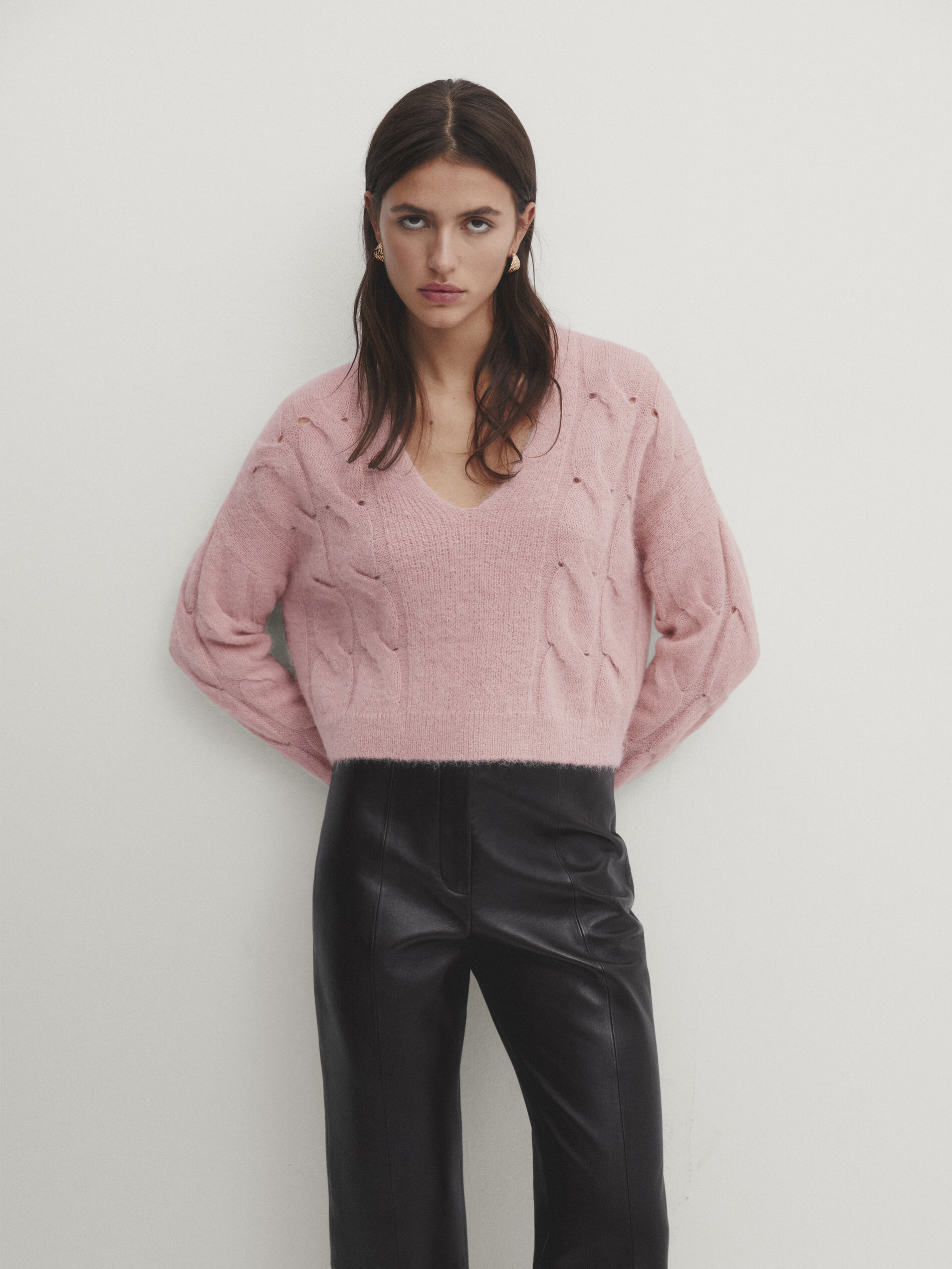 Massimo dutti cable knit sweater sale