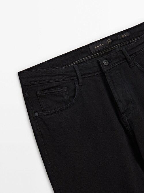 Slim-fit rinse wash Massimo jeans · · | Trousers Black Dutti