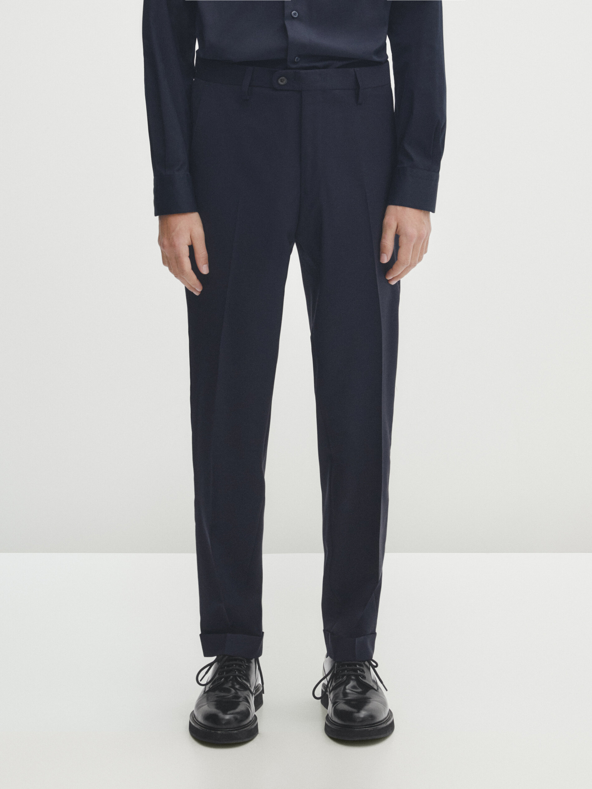 Slim Fit Navy Tuxedo Trousers | Buy Online at Moss