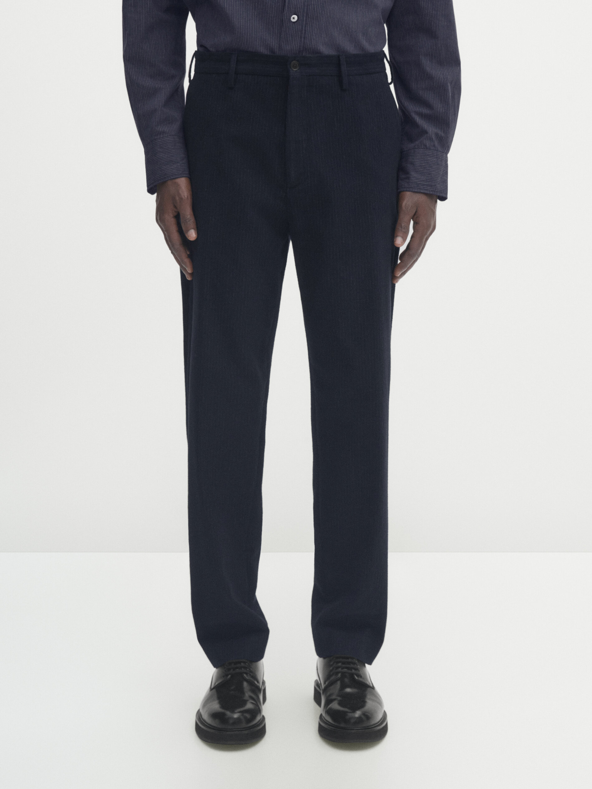 Formal Trouser: Browse Men Navy Blue Cotton Blend Formal Trouser | Cliths