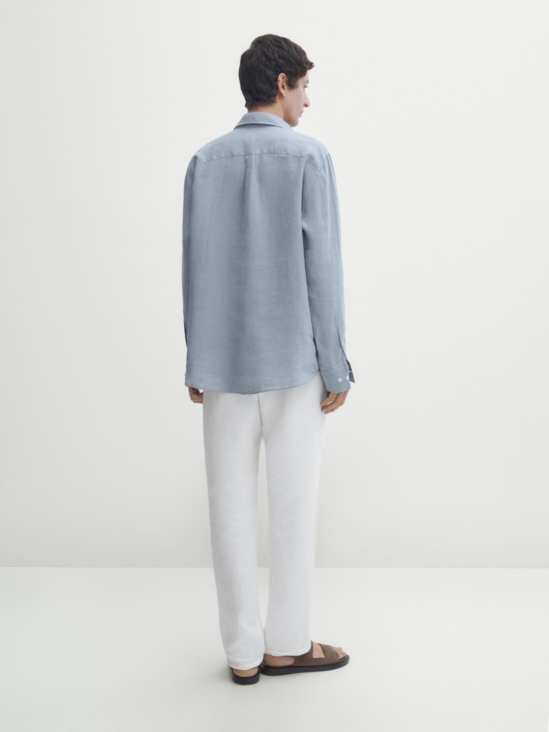 Camisa lino store massimo dutti hombre