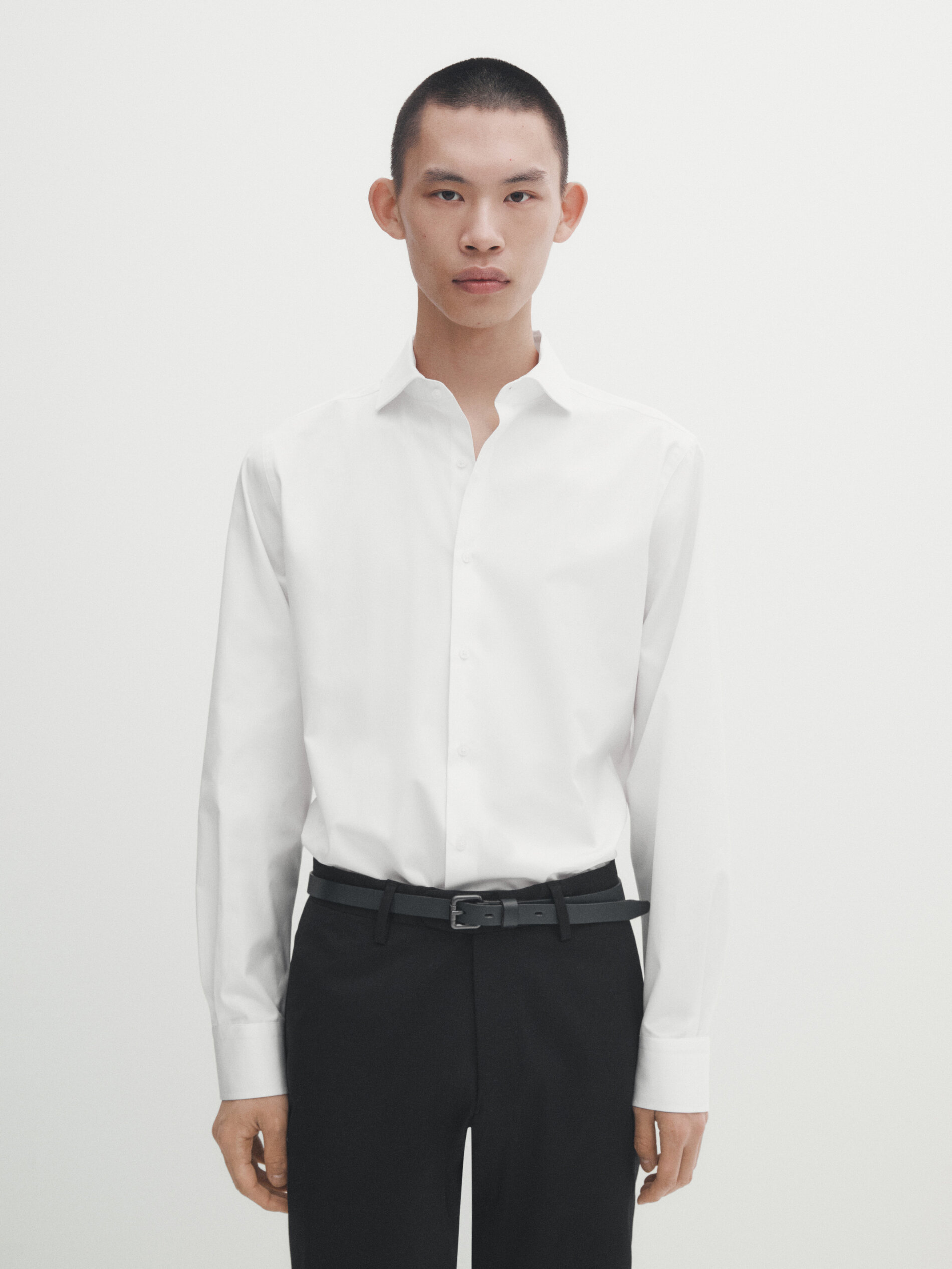 Camicia in popeline di cotone regular fit