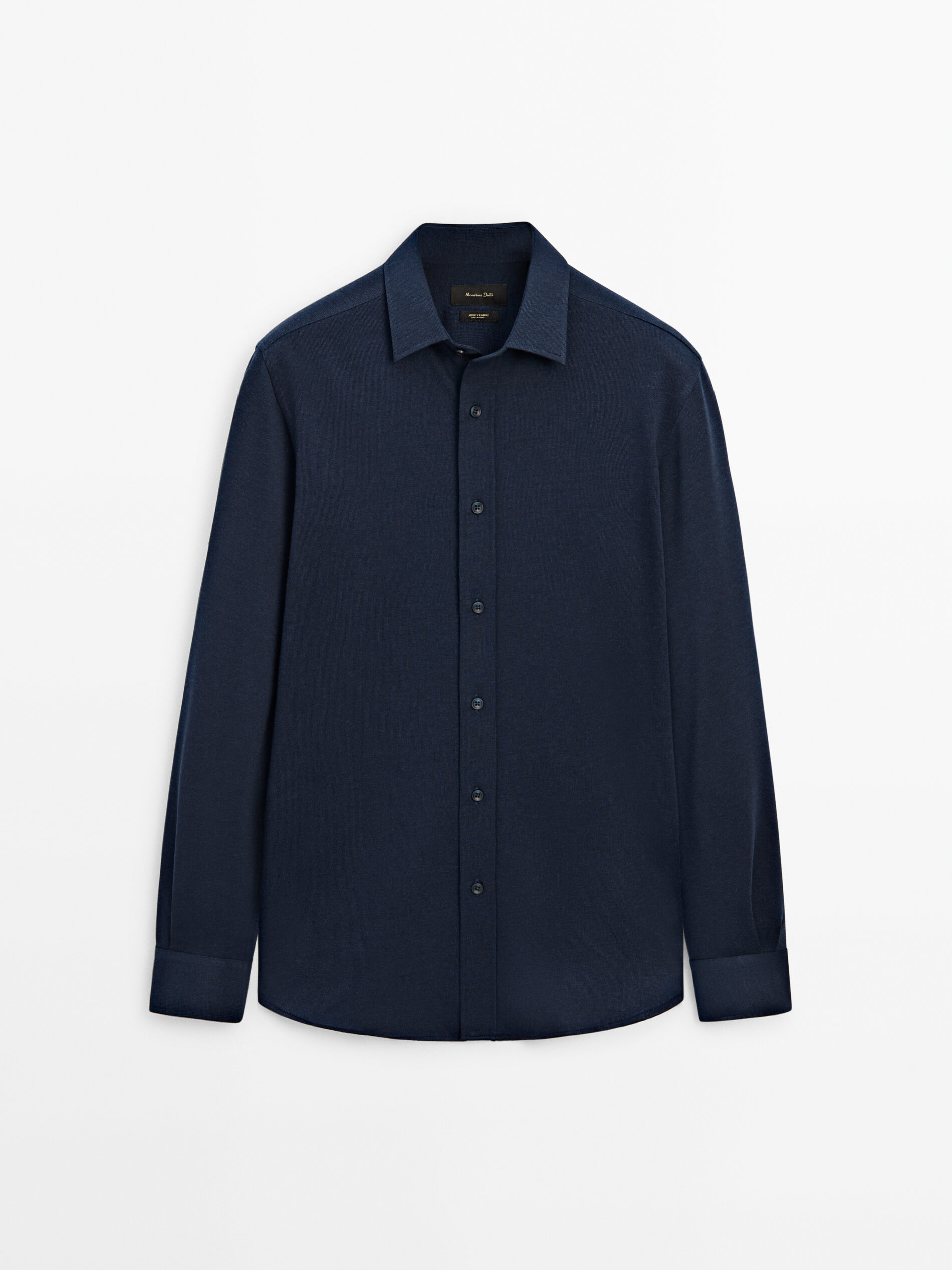 Navy blue cotton best sale shirt
