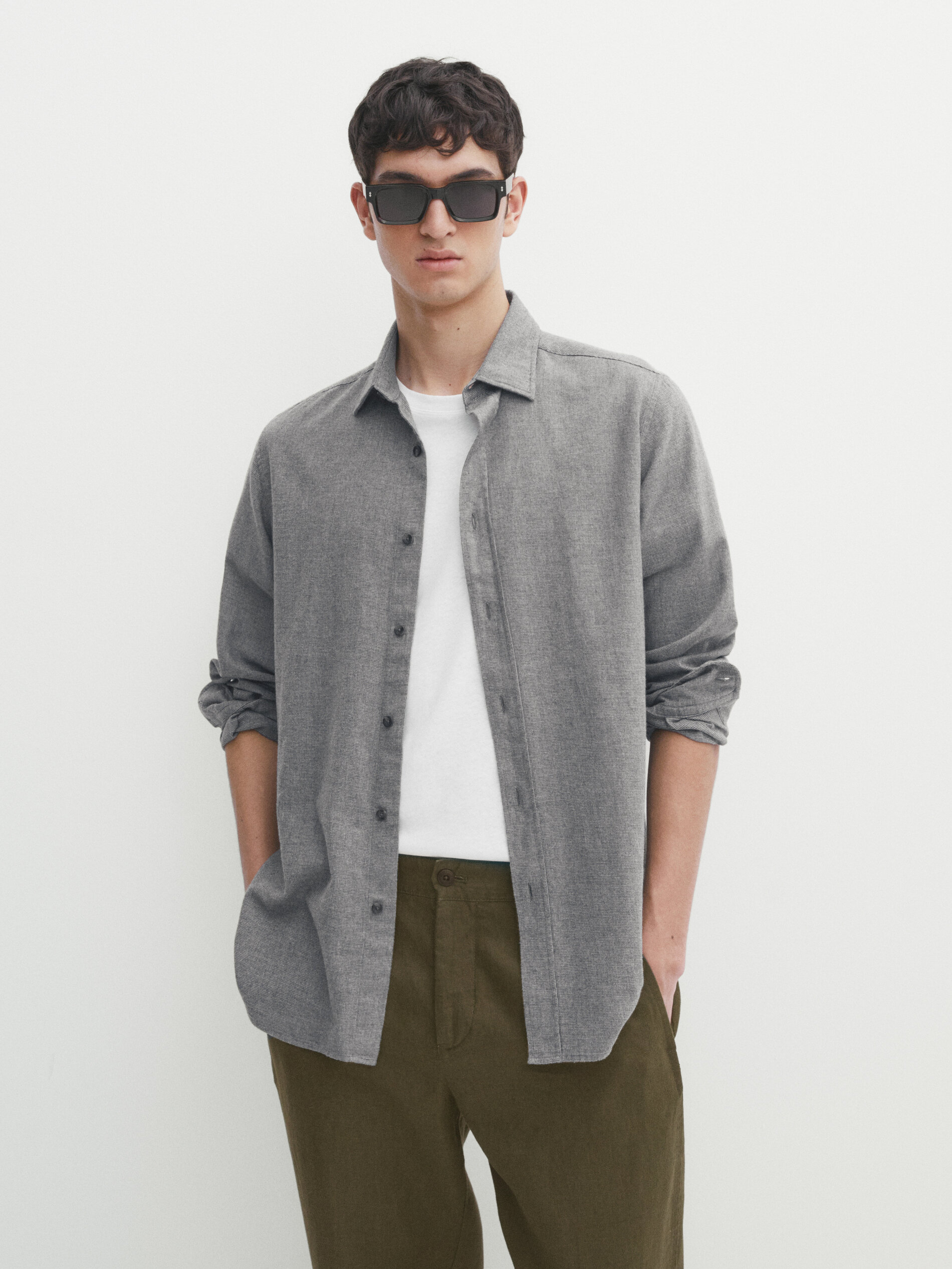 Chemise pied de poule h&m on sale