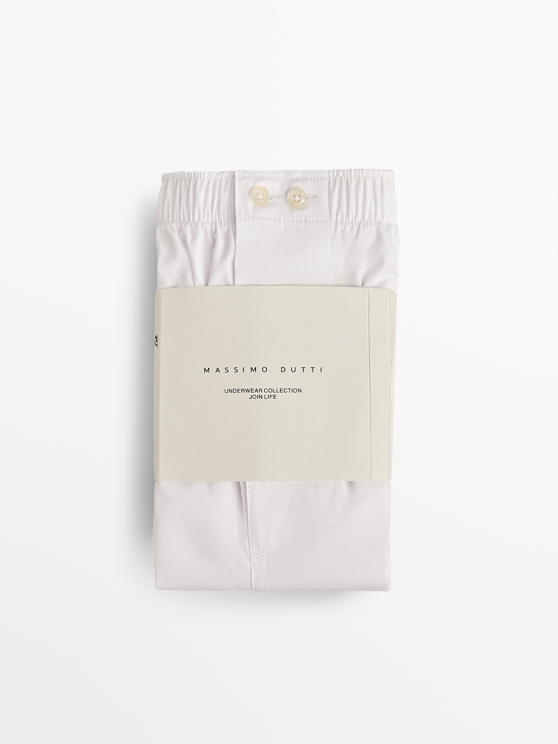 Cale on en popeline Blanc Homewear Massimo Dutti