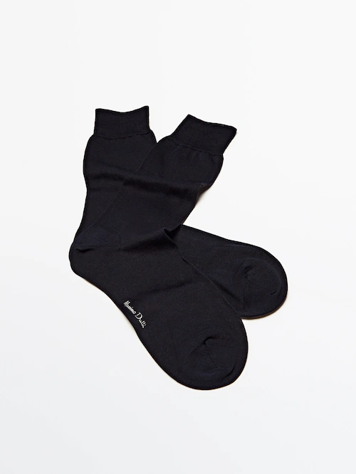 Calcetines cortos lisos con ribete arrugado Negro - Ultima opportunidad -  Bleuforêt