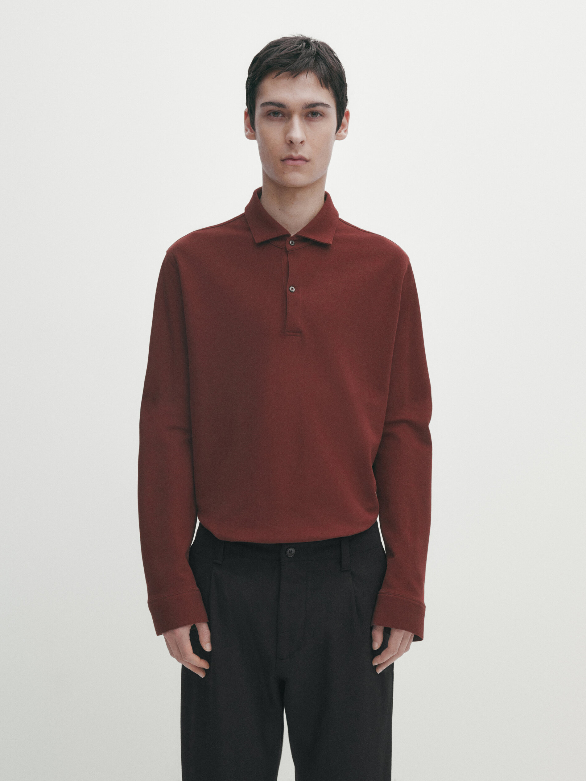Polos manga larga hombre massimo dutti clearance