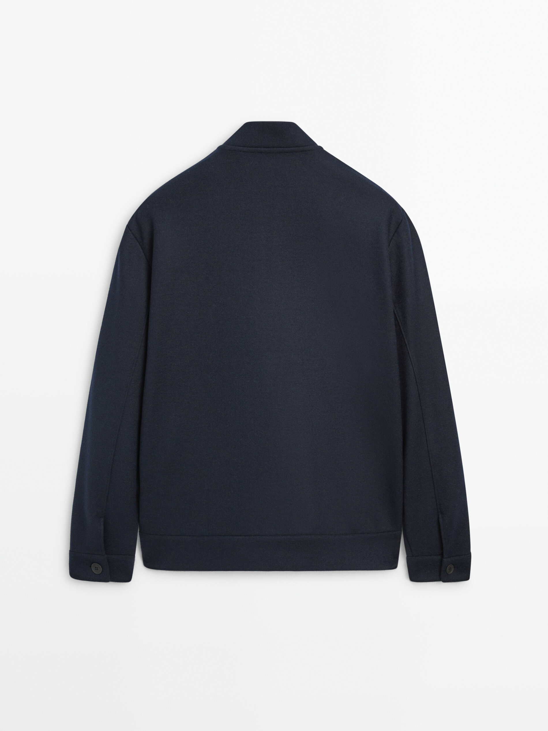 Navy wool bomber discount jacket