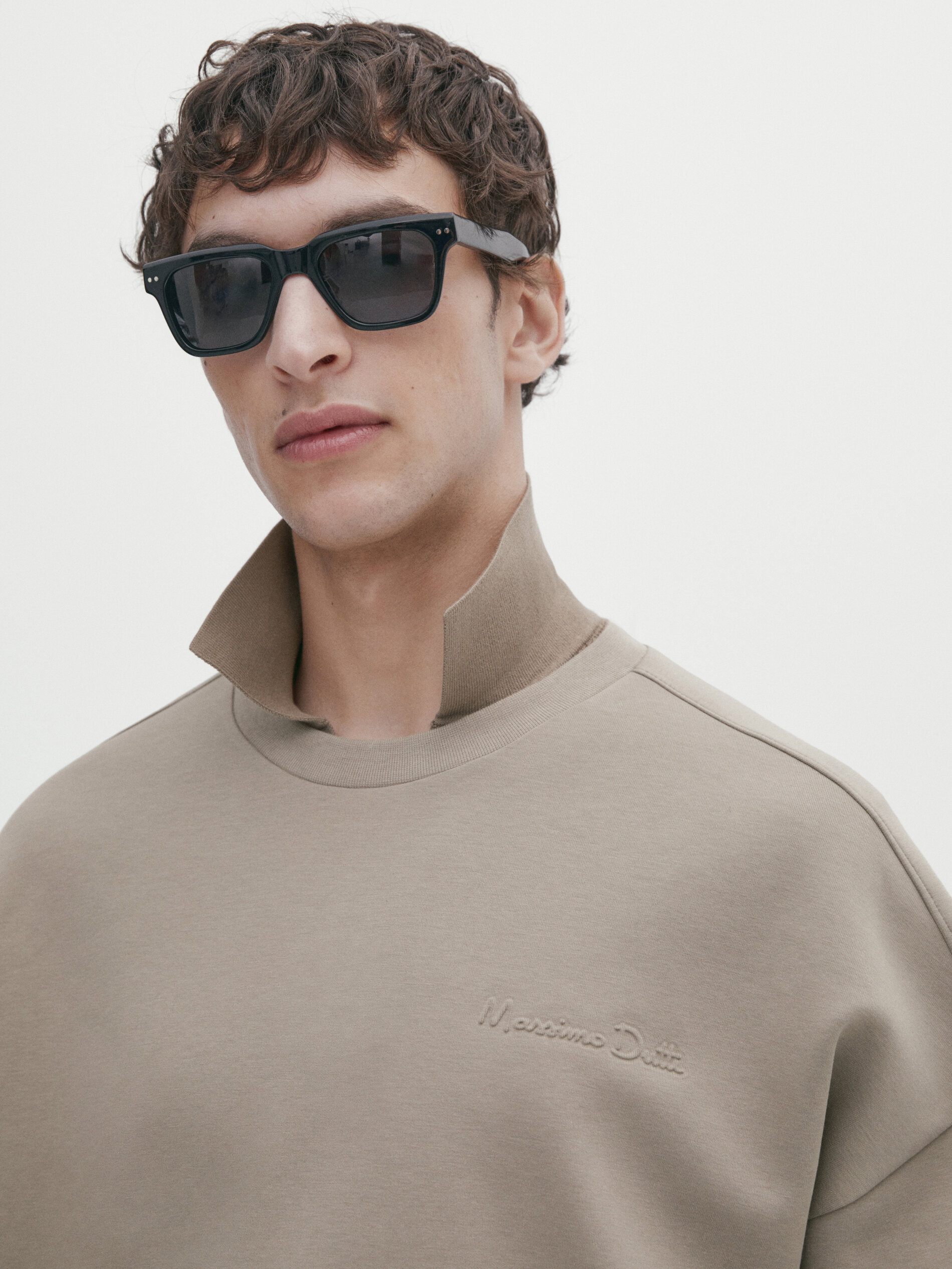 Cotton blend sweatshirt with logo detail