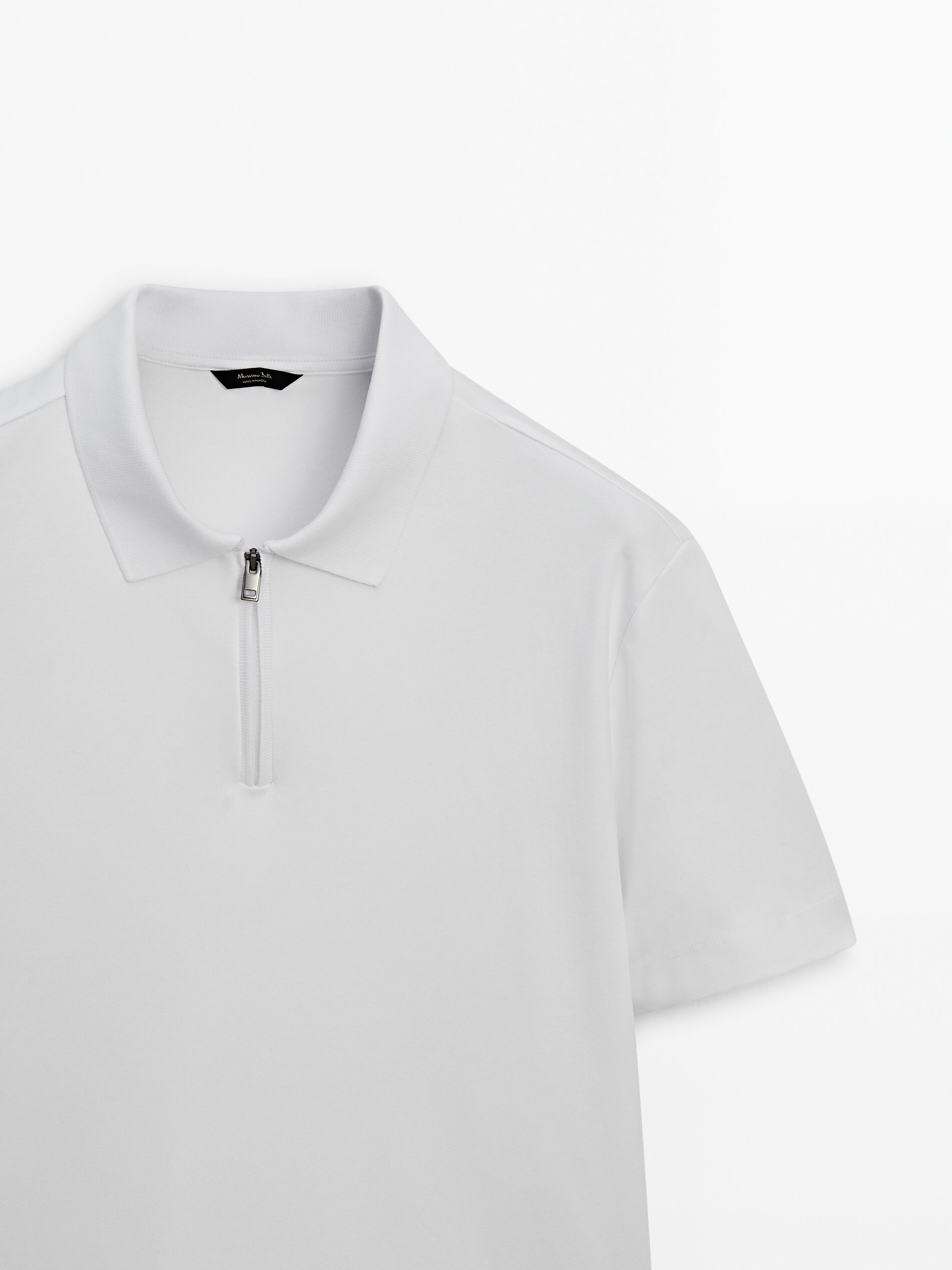 White zip deals up polo shirt