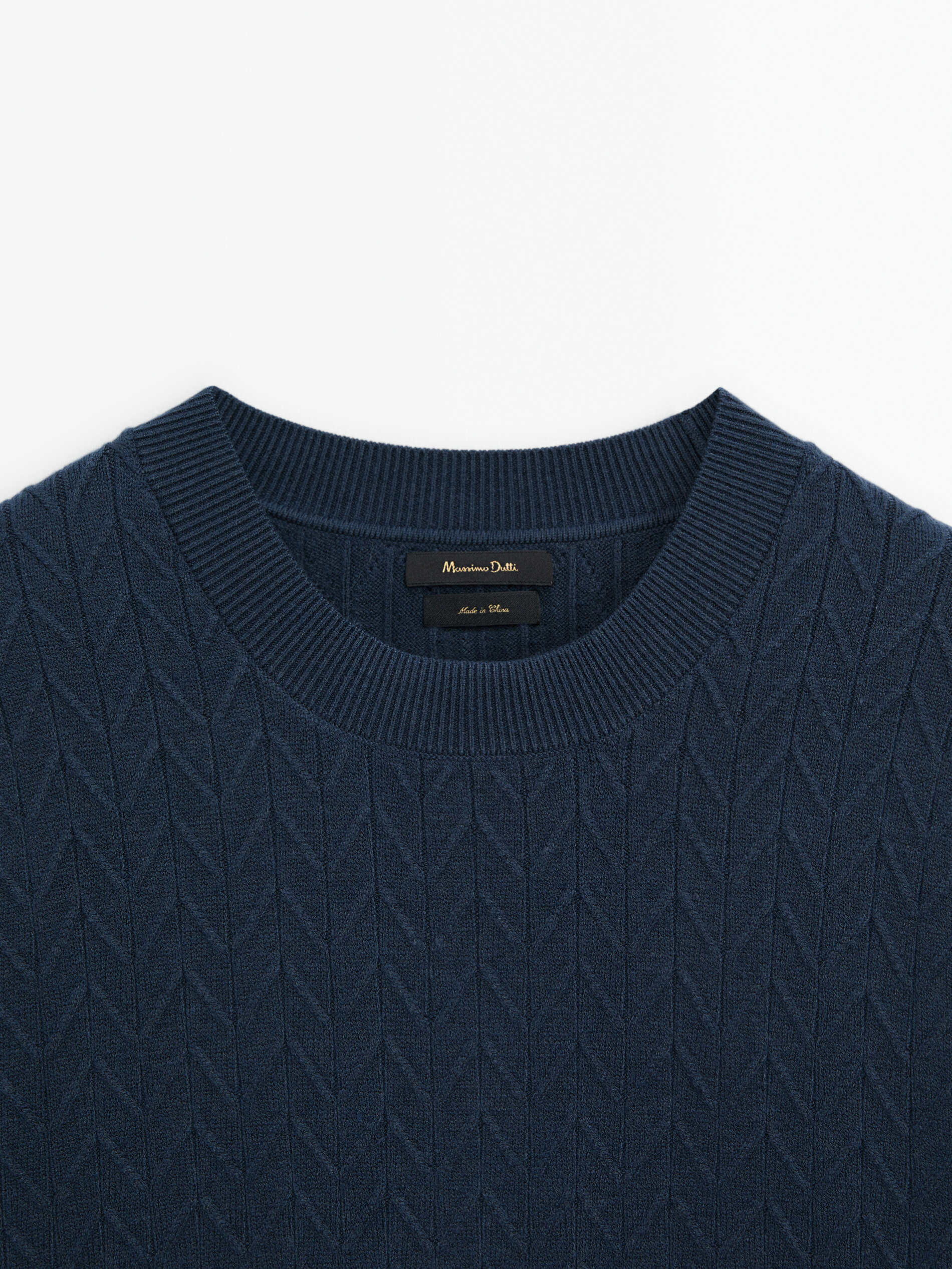 Navy knitted jumper store