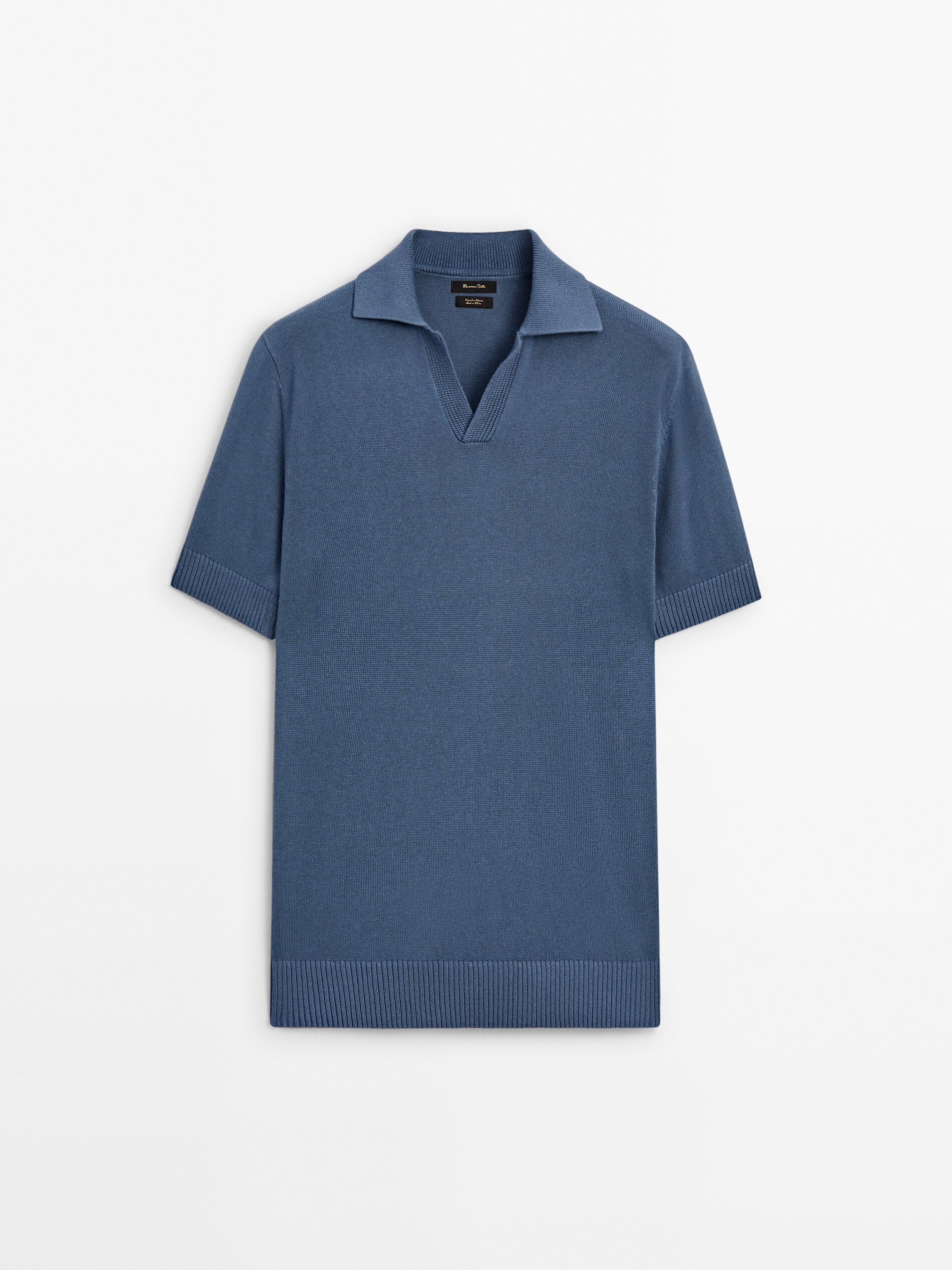 Cozy knit short sleeve polo sweater Blue Navy Blue Khaki