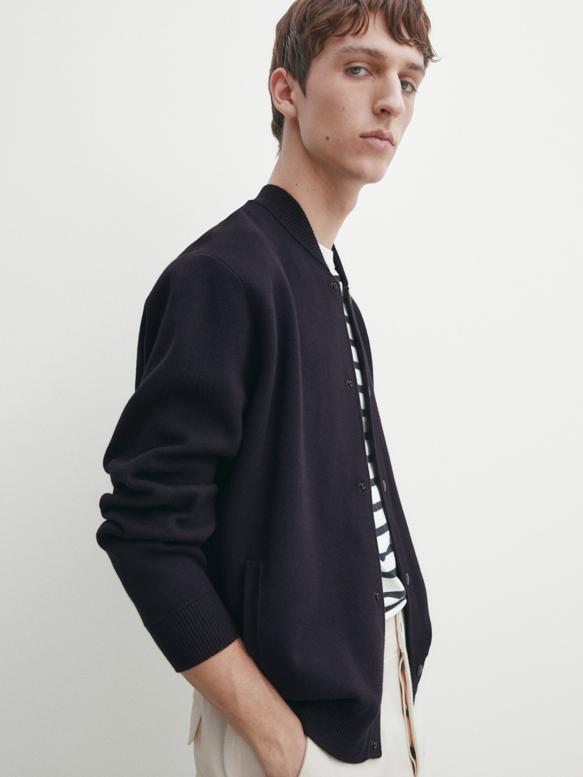 Knit bomber jacket discount mens