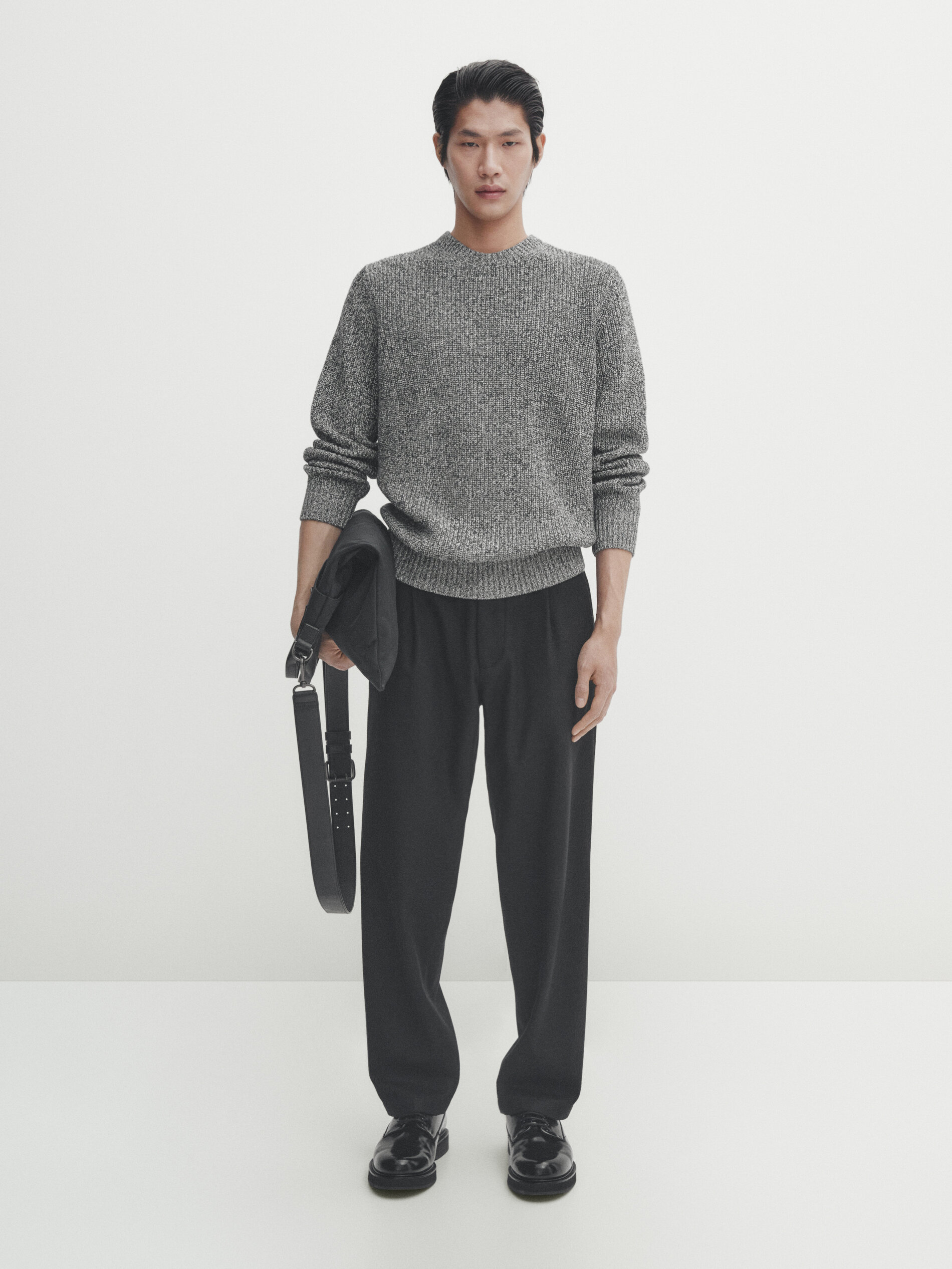 Cotton mouline crewneck on sale