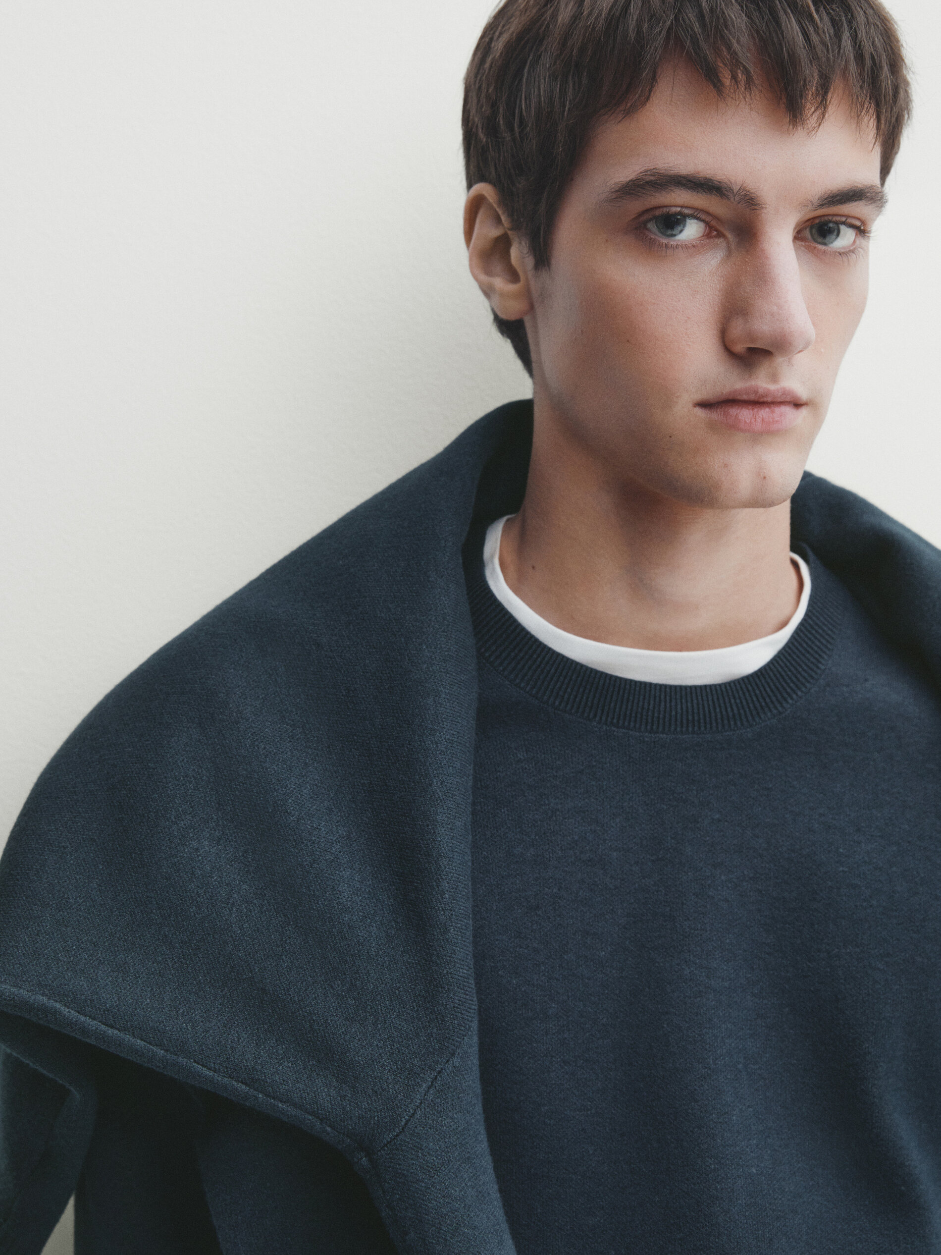 Jacquard knit sweater crew neck
