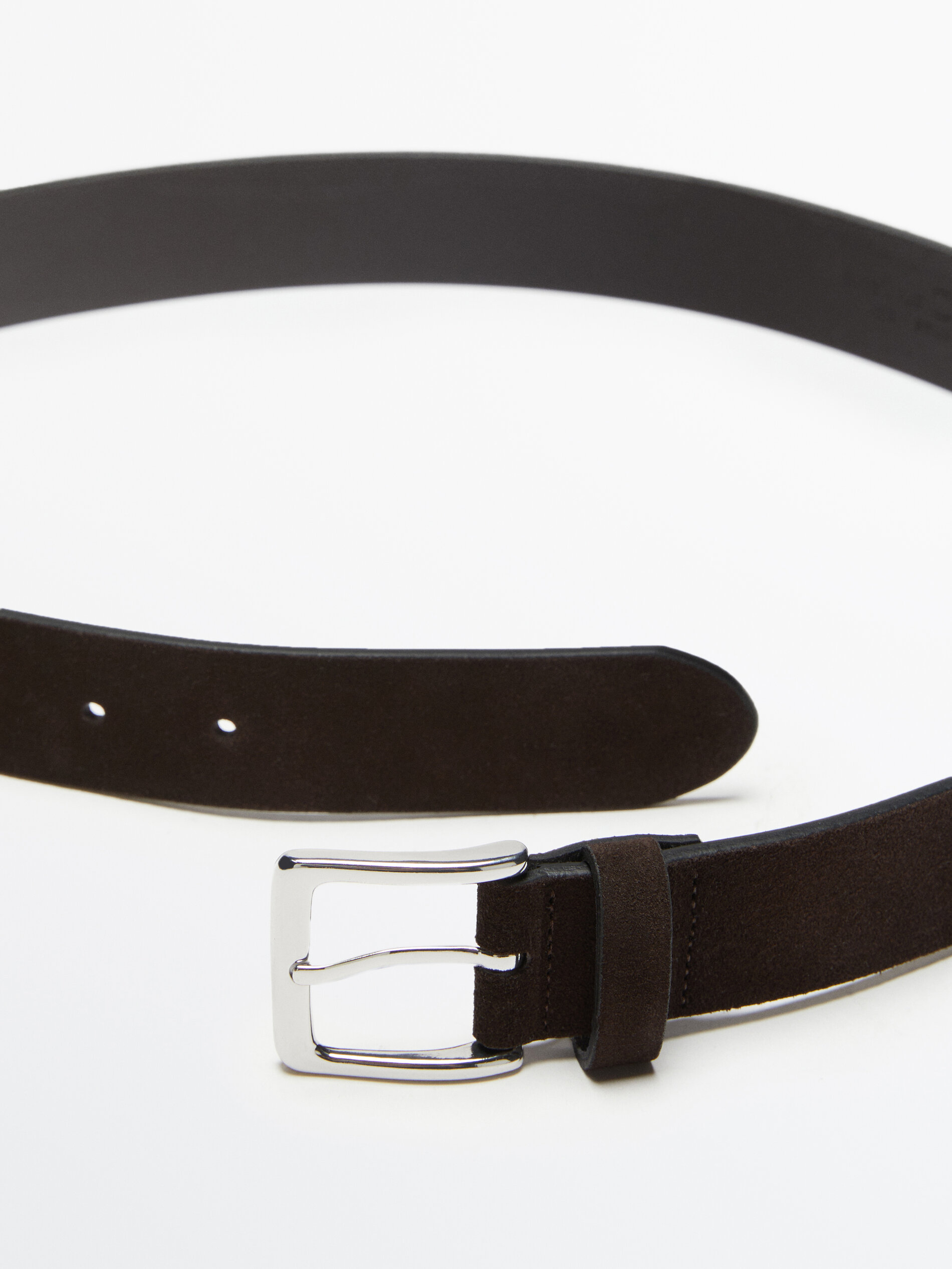 Suede leather belt