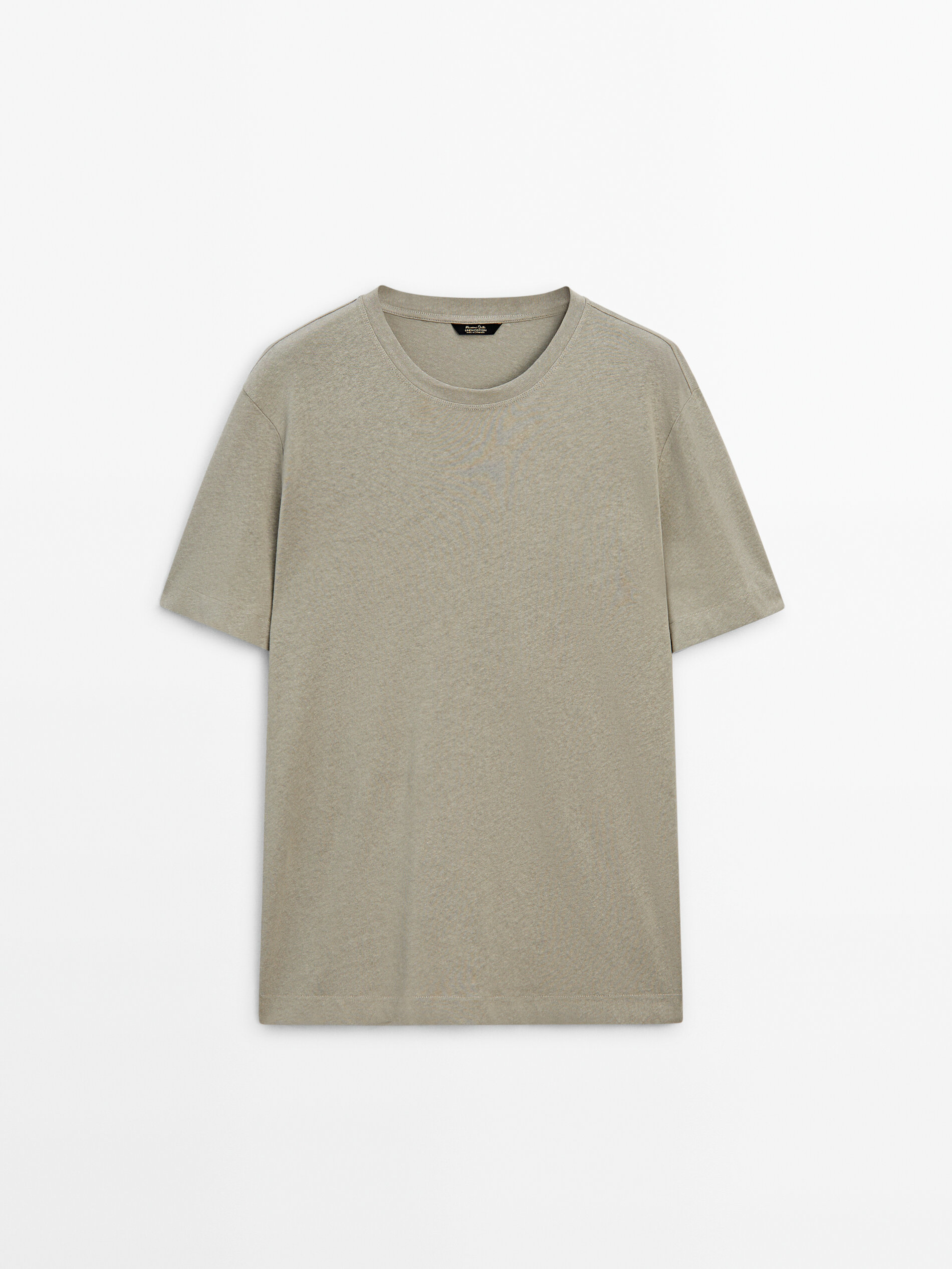 Short sleeve linen and cotton blend T shirt