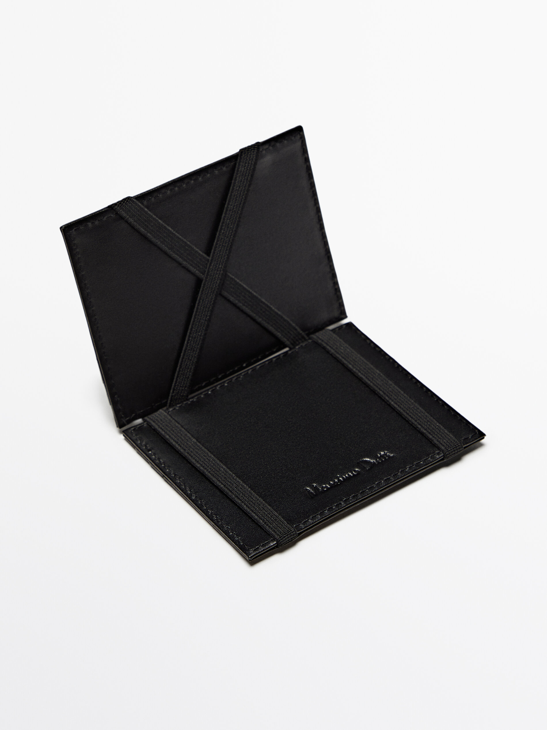Black leather card holder discount