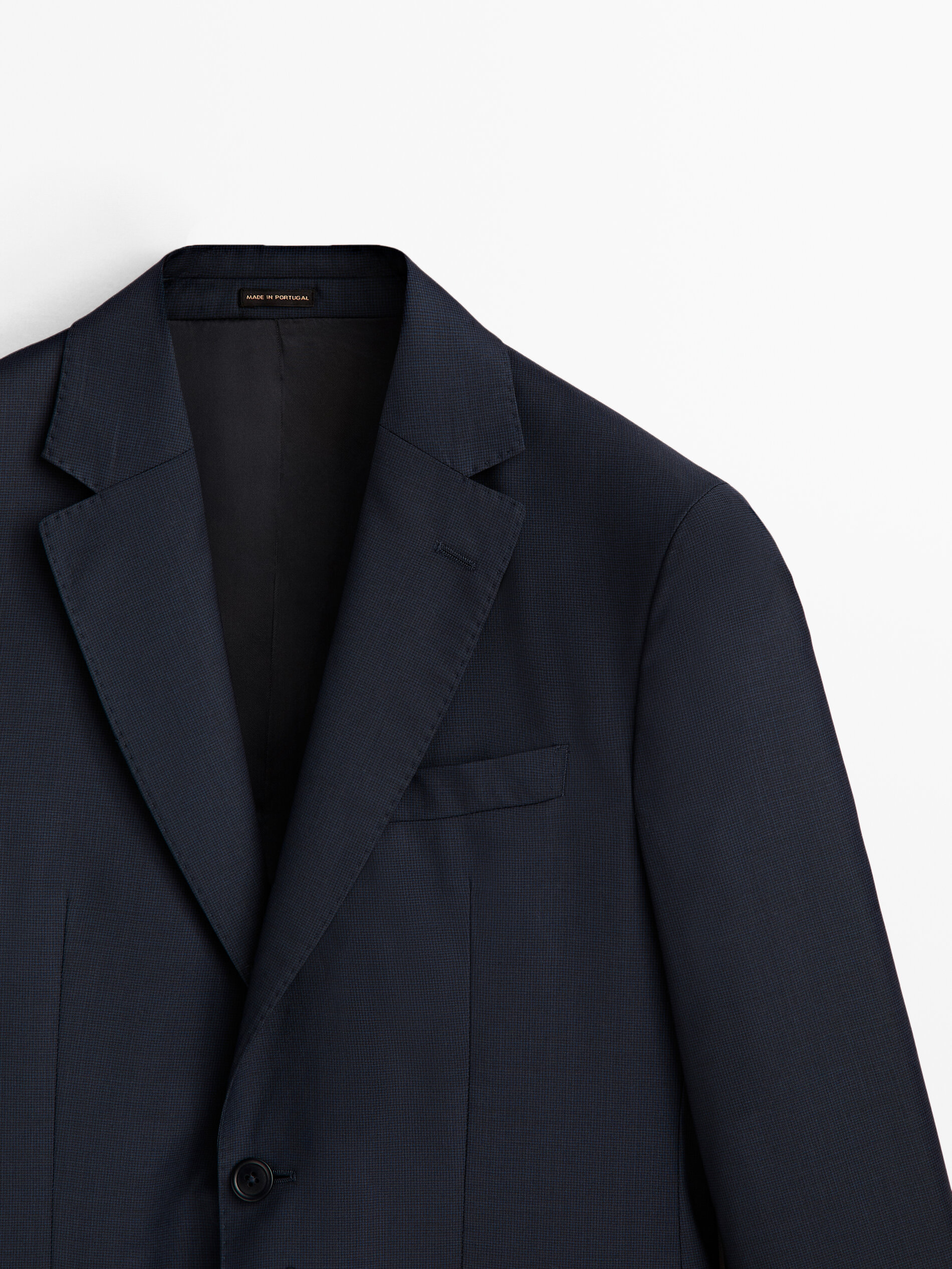 100 pure wool houndstooth suit blazer Navy Blue Dressy