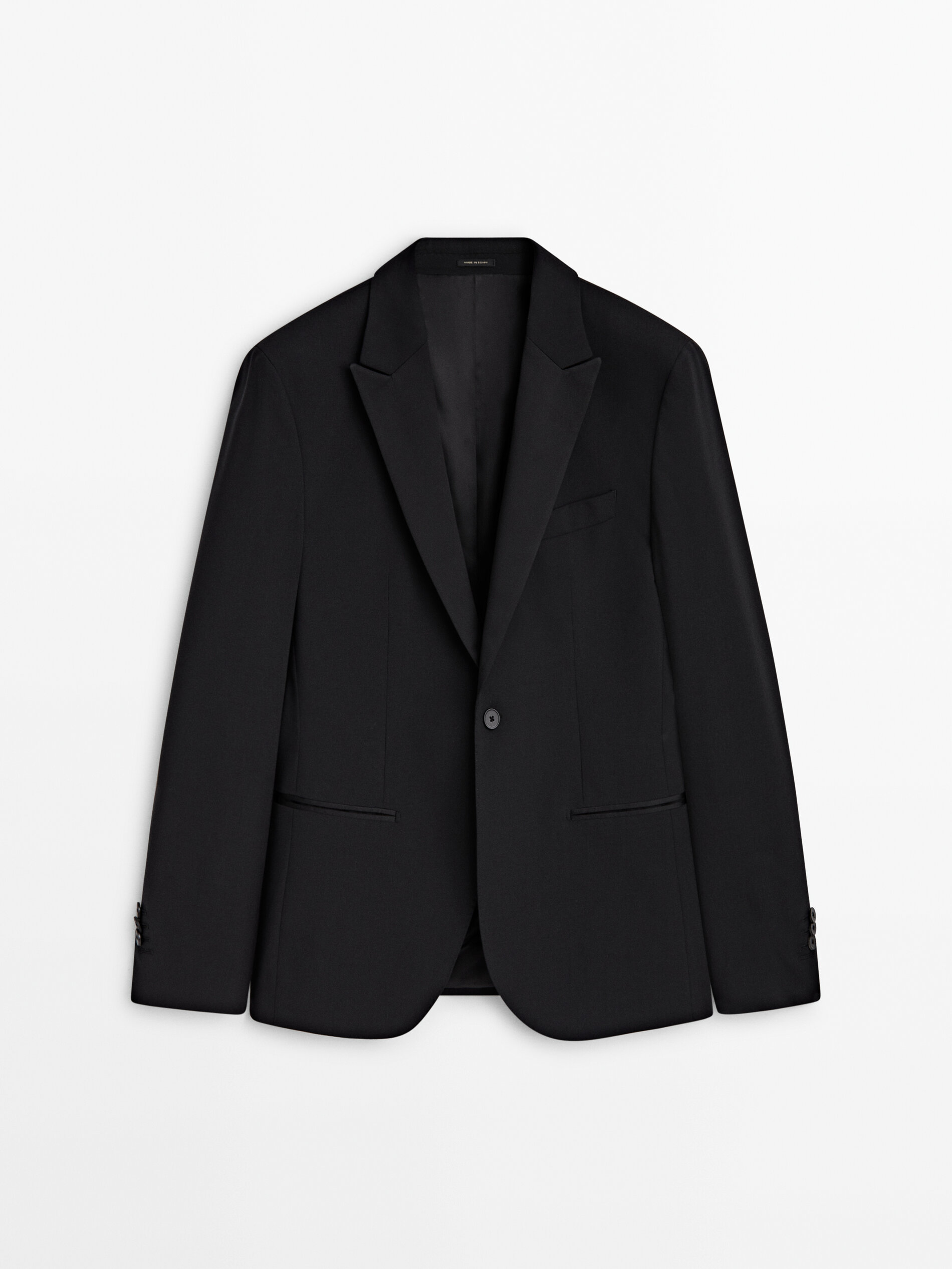 Black tuxedo suit blazer Black Dressy Massimo Dutti