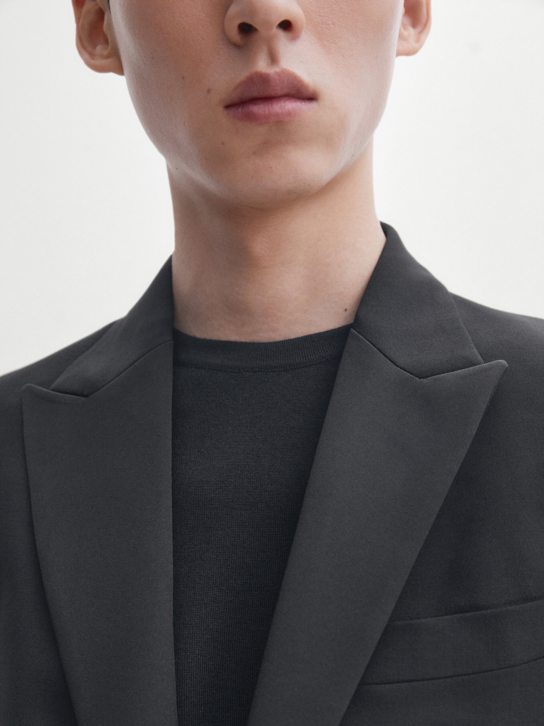 Black tuxedo suit blazer Black Dressy Massimo Dutti