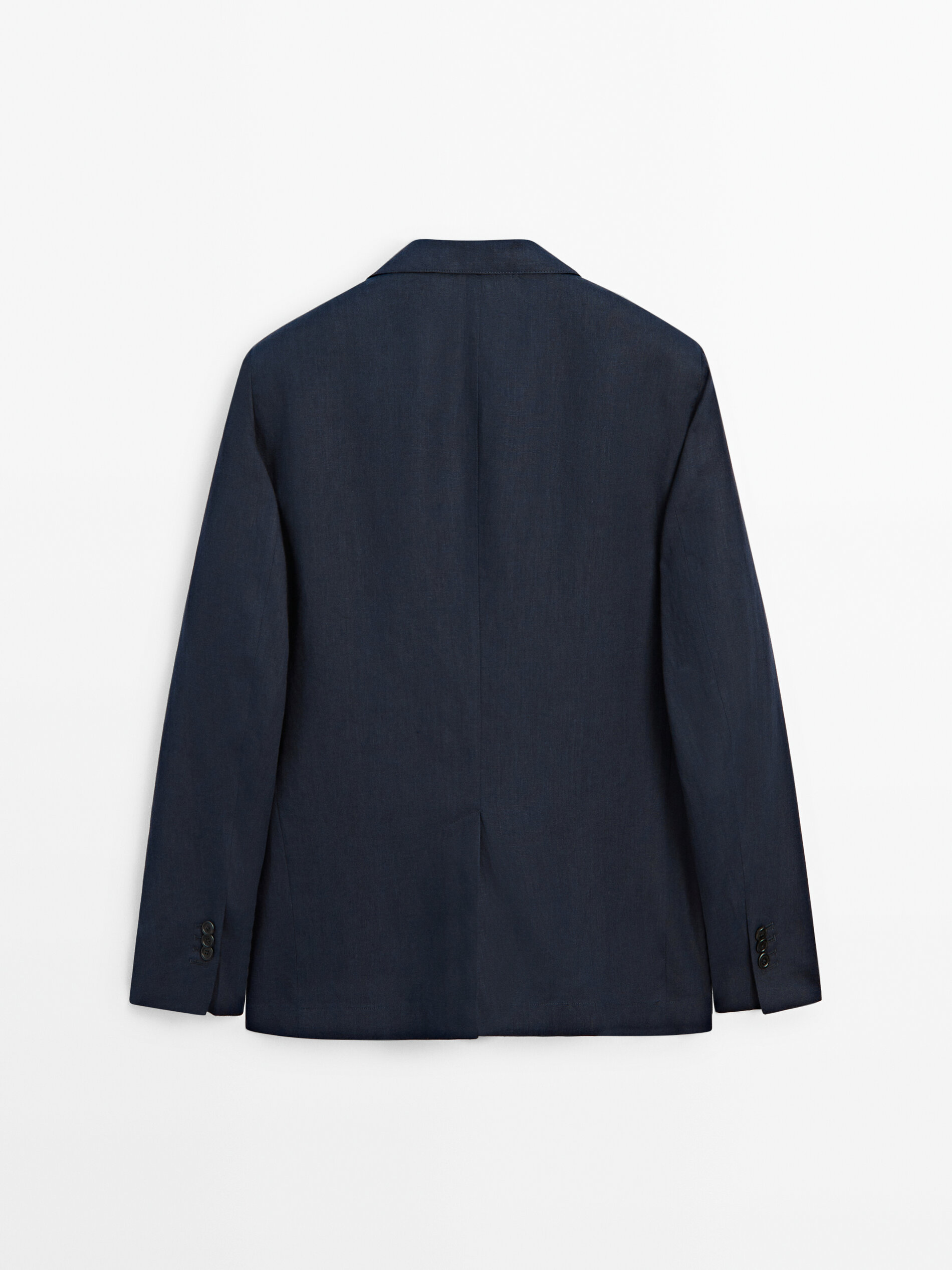 100 linen suit blazer Navy Blue Dressy Massimo Dutti