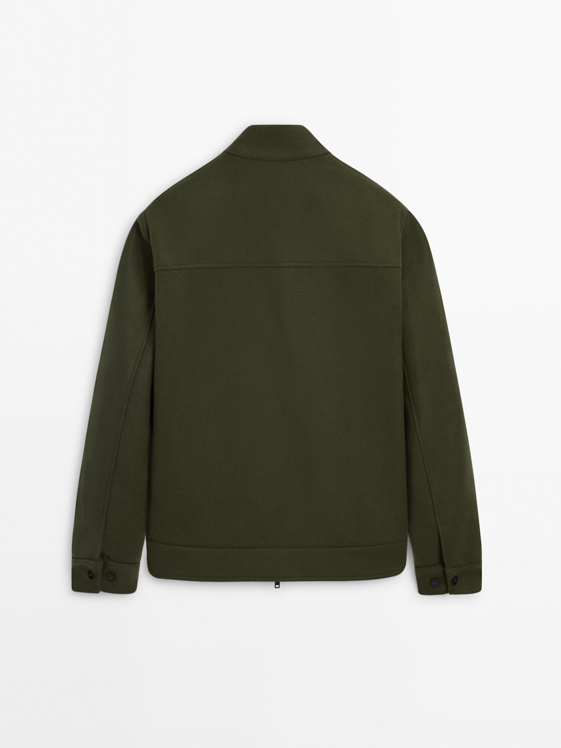 100 wool bomber jacket Green Dressy Massimo Dutti