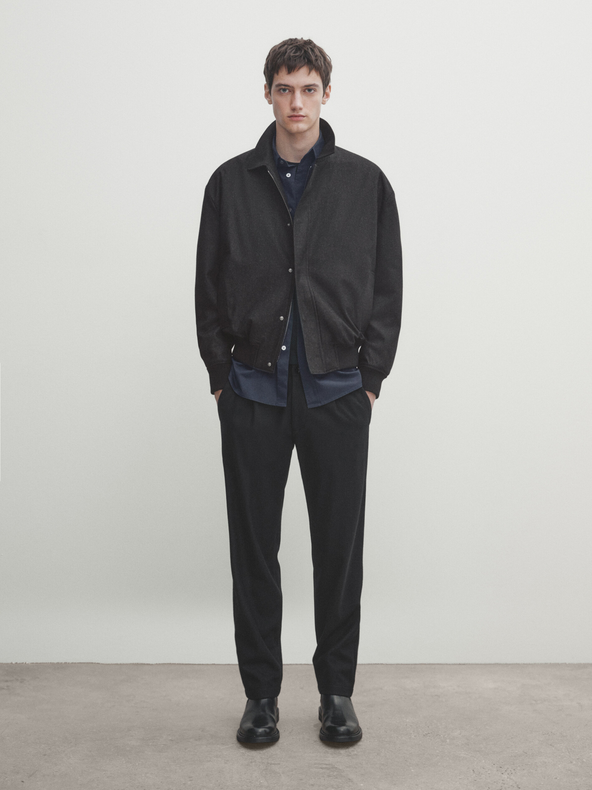 Wool blend bomber jacket new arrivals