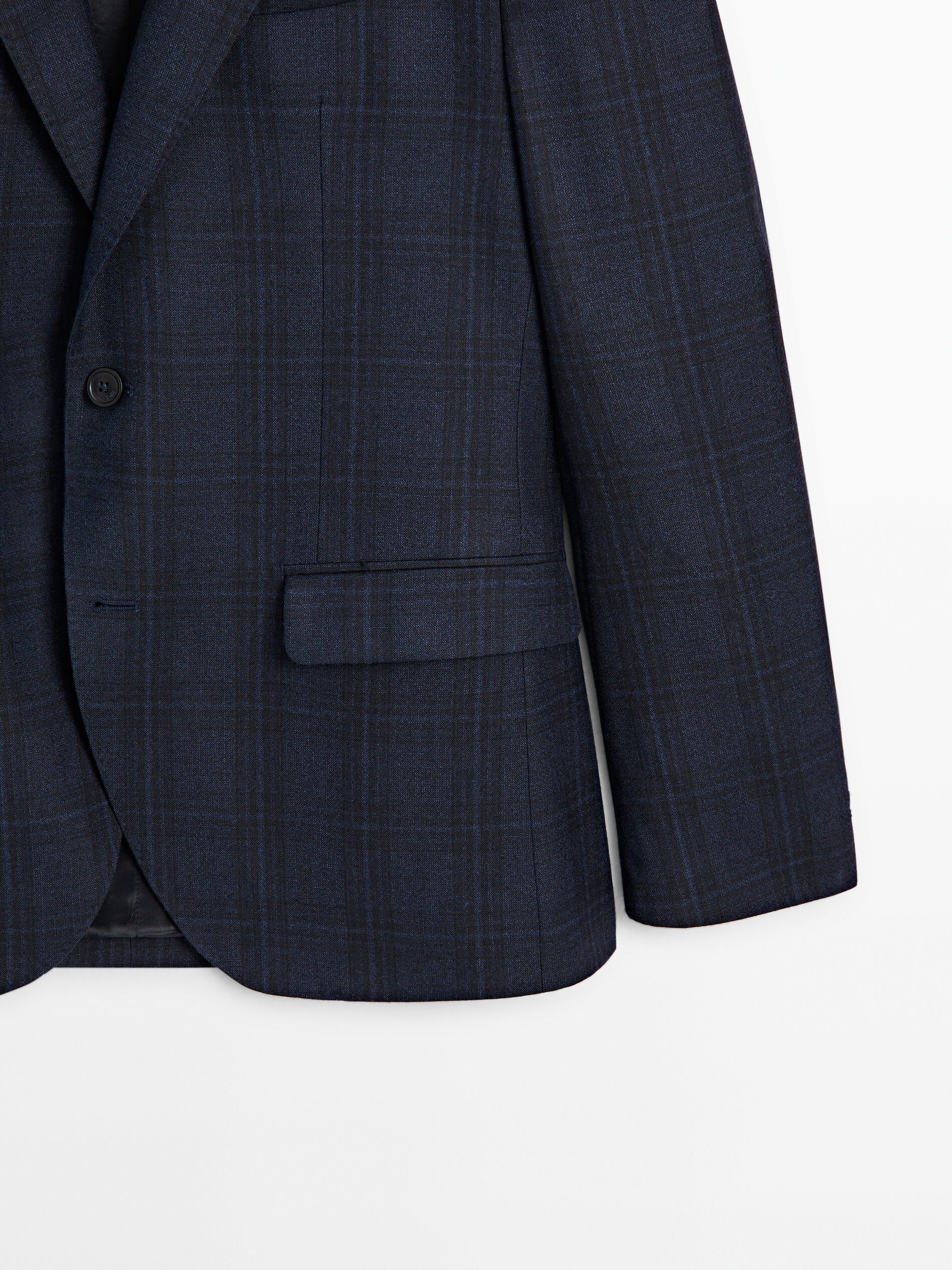Navy check blazer online