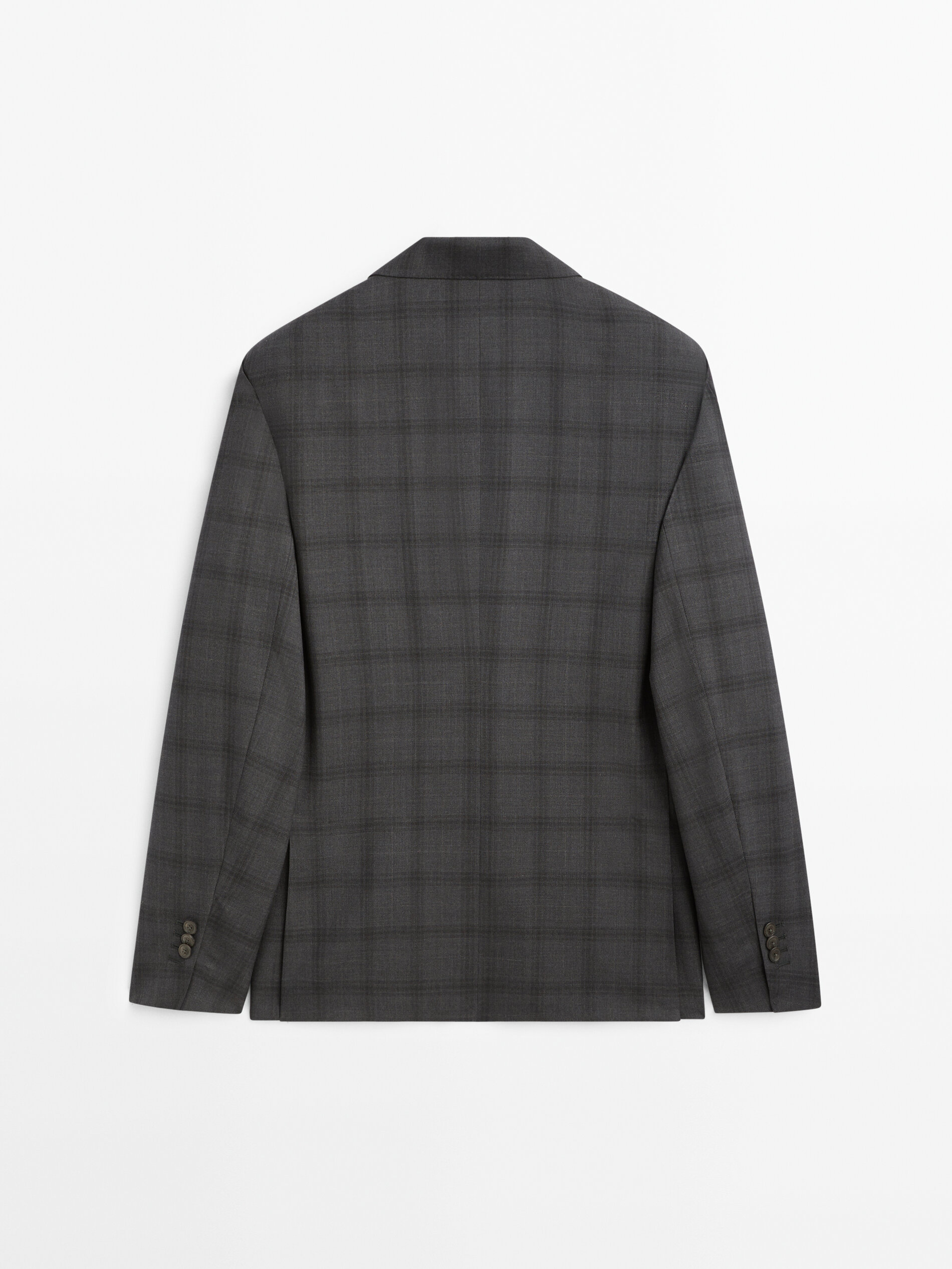 Windowpane check 110 s wool suit blazer Grey Dressy Massimo