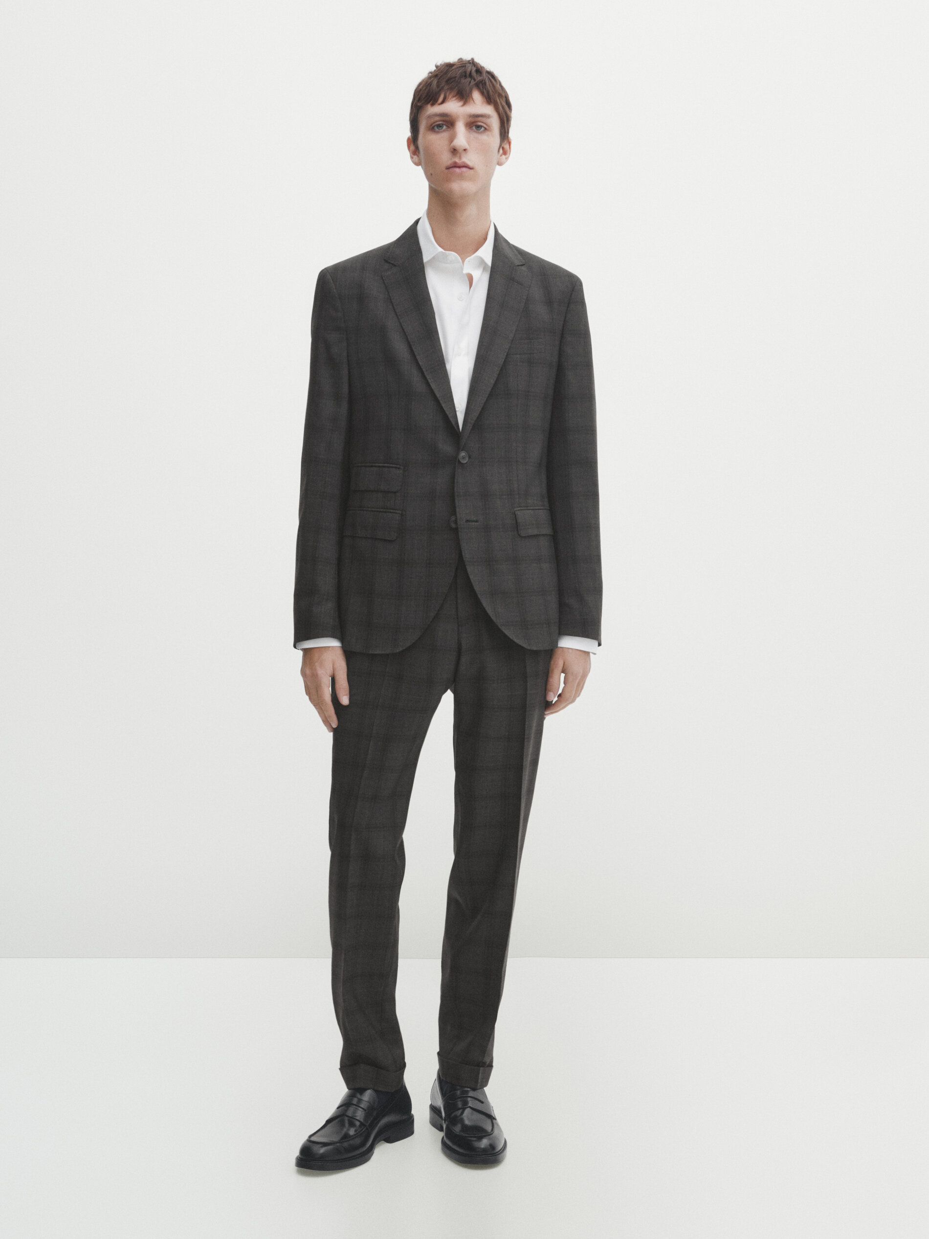 Massimo dutti checked coat store