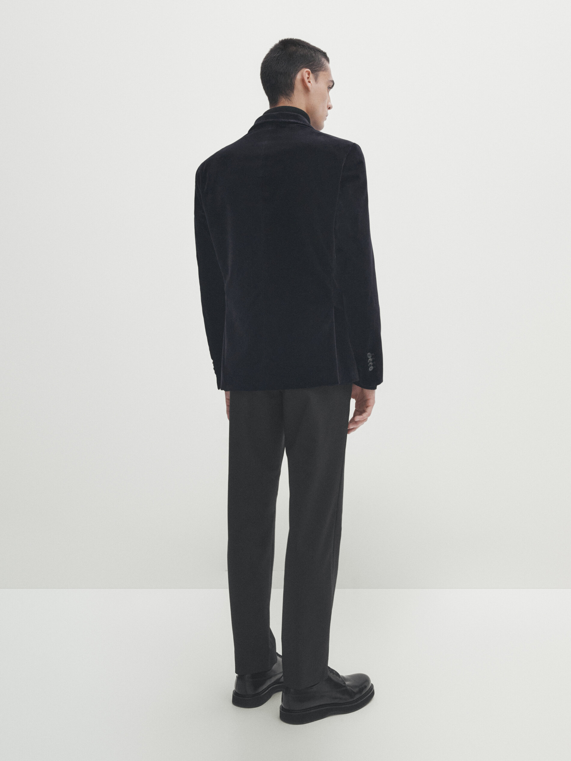 Navy blue suede blazer hot sale