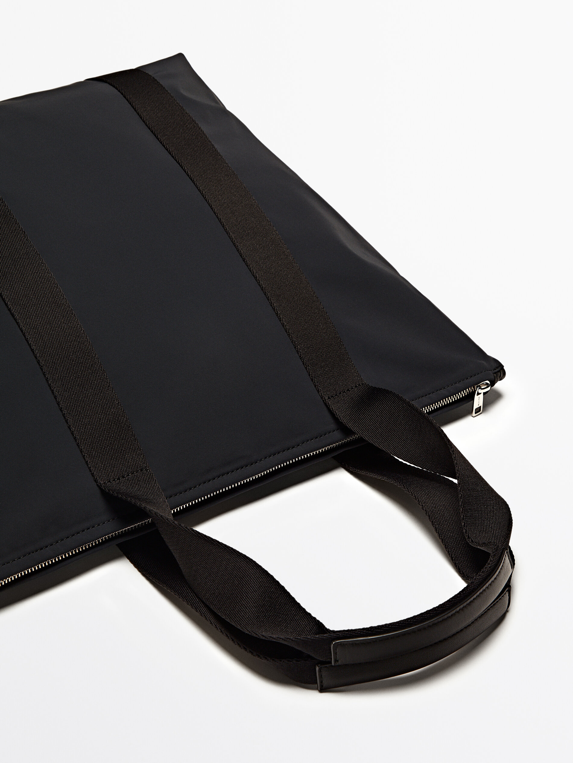 Navy blue leather outlet tote bag