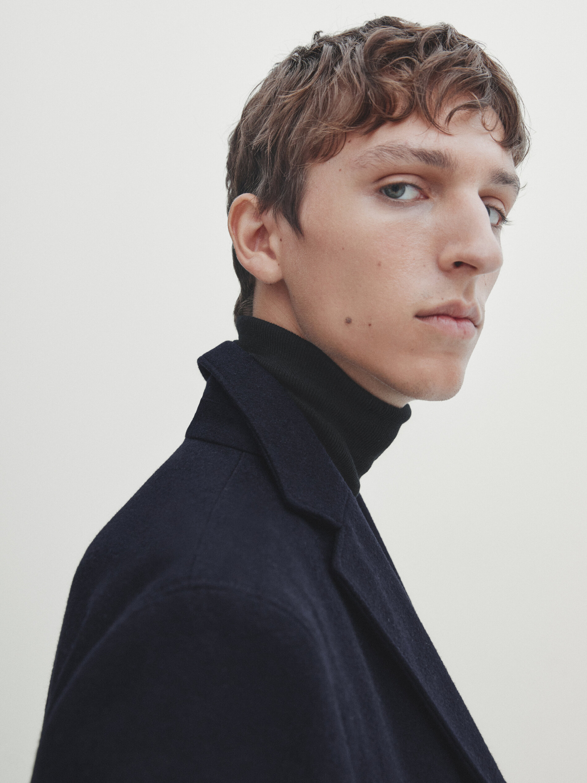 Wool blend coat with removable lining Navy Blue Coats And