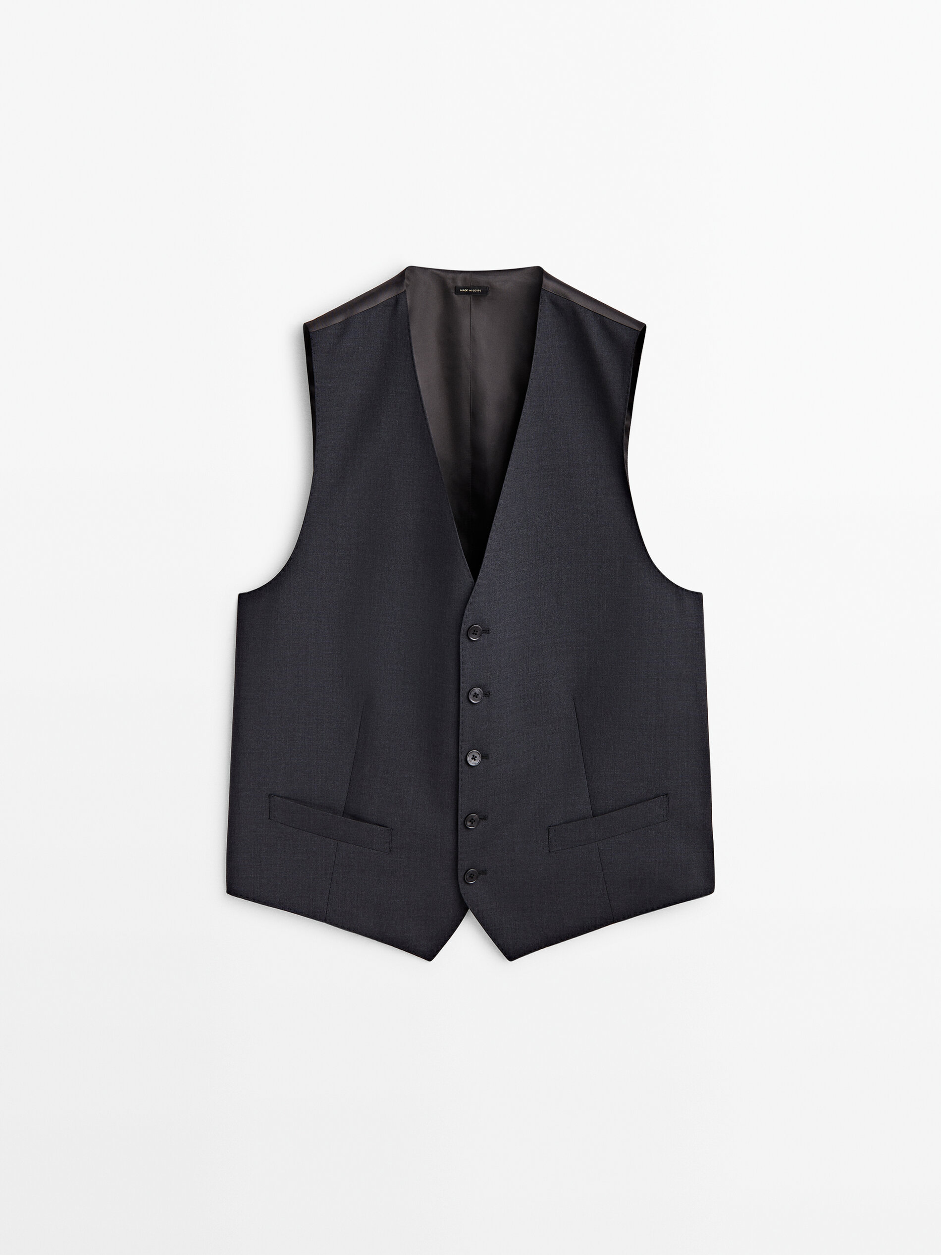 Gilet de costume en laine bi stretch Gris Costume Habill