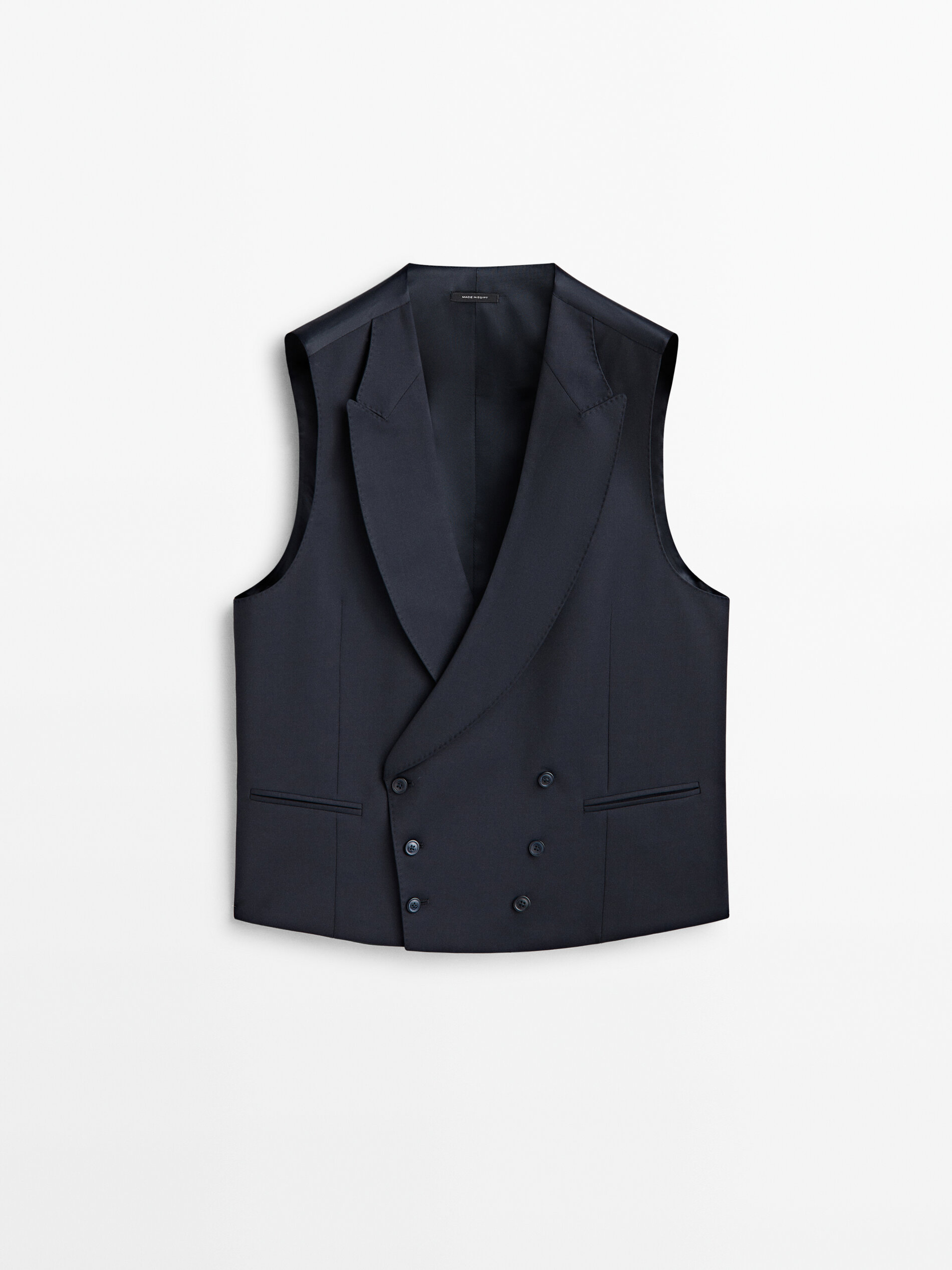 Navy suit online with black waistcoat