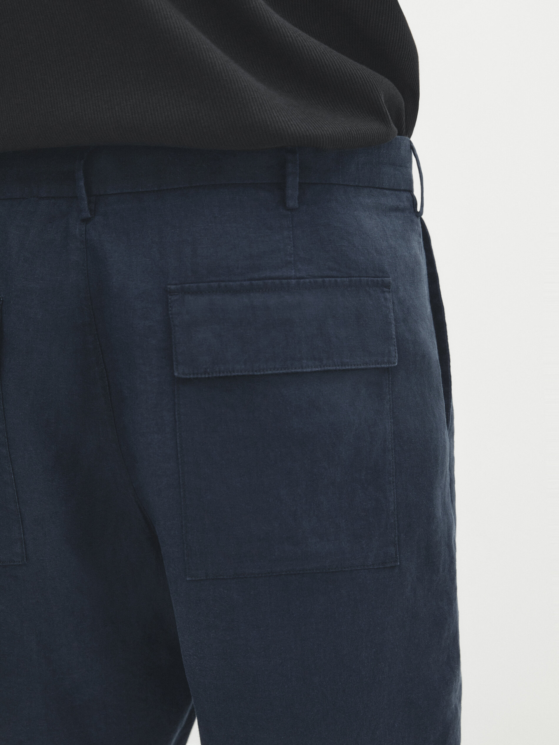 100 linen Bermuda shorts Navy Blue Beige Green Trousers