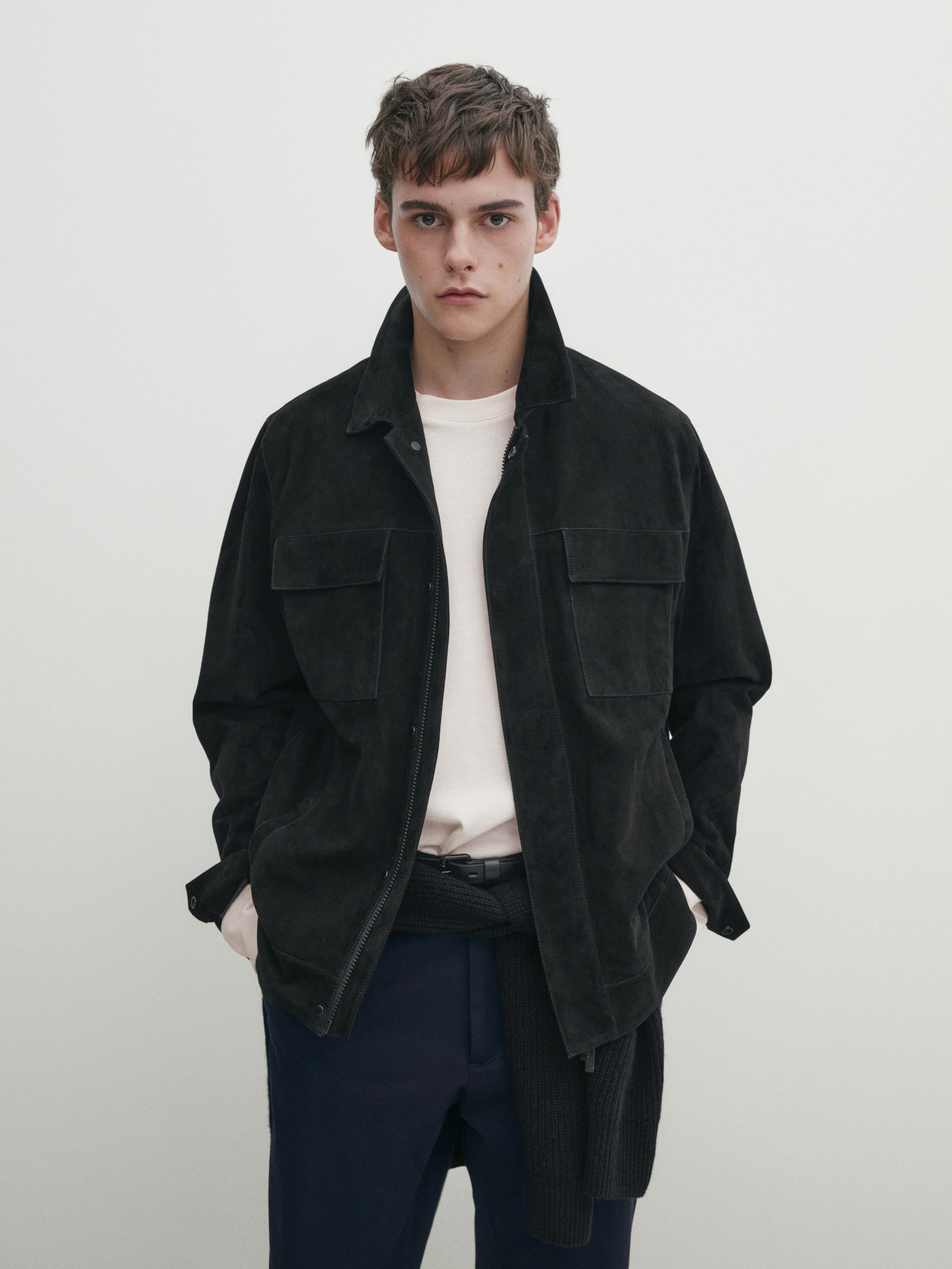 New look black suede jacket top