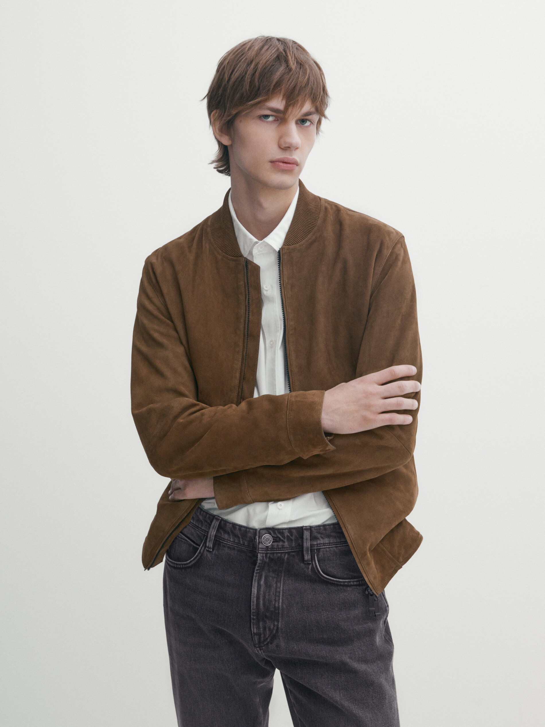 Zara hotsell suede bomber