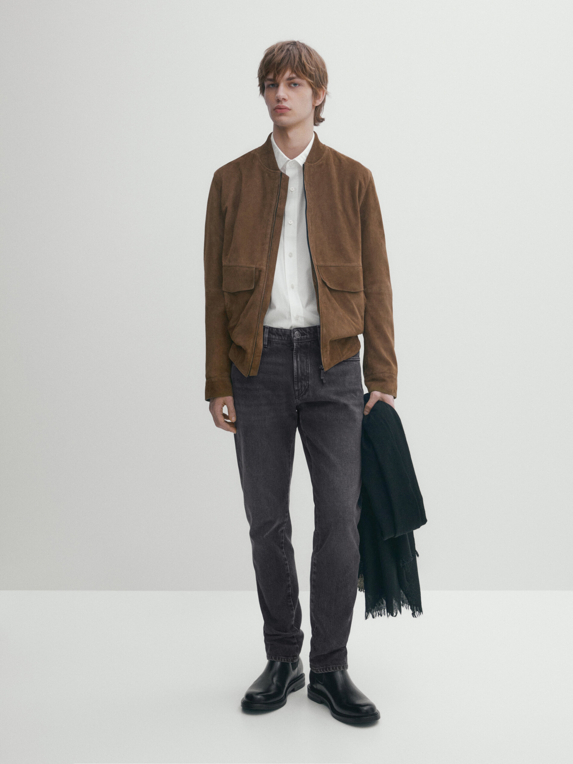 Zara suede bomber online